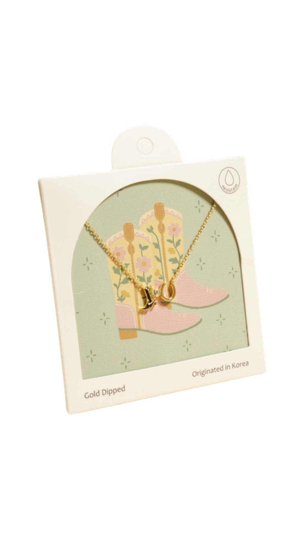 Gold-Dipped Boots & Horseshoe Pendant Necklace – 16 Inch - The BLVD