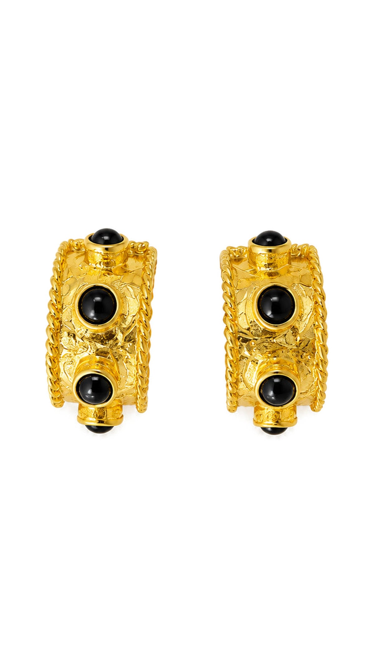 4 Stone Station Huggie Hoop Earrings - The BLVD