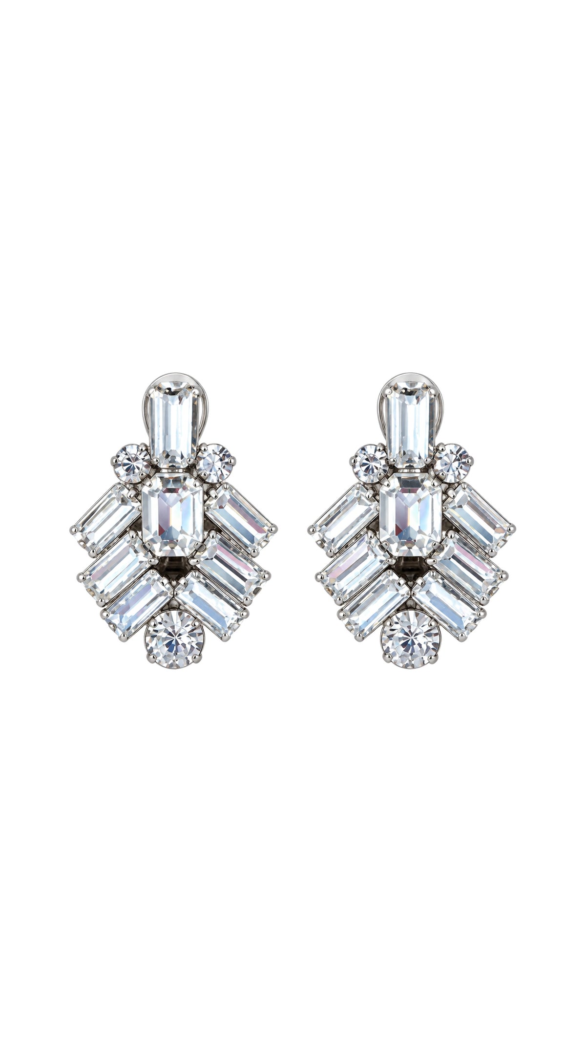 Baguette Rhinestone Cluster Earrings - The BLVD