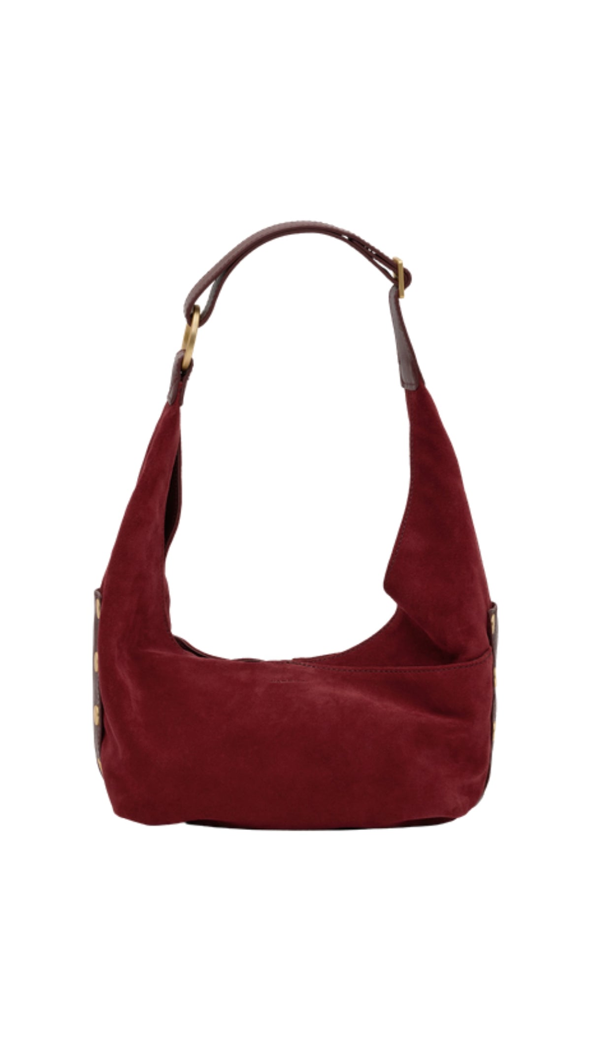 Tom Zip Medium Cherrywood Suede/Brushed Gold - The BLVD
