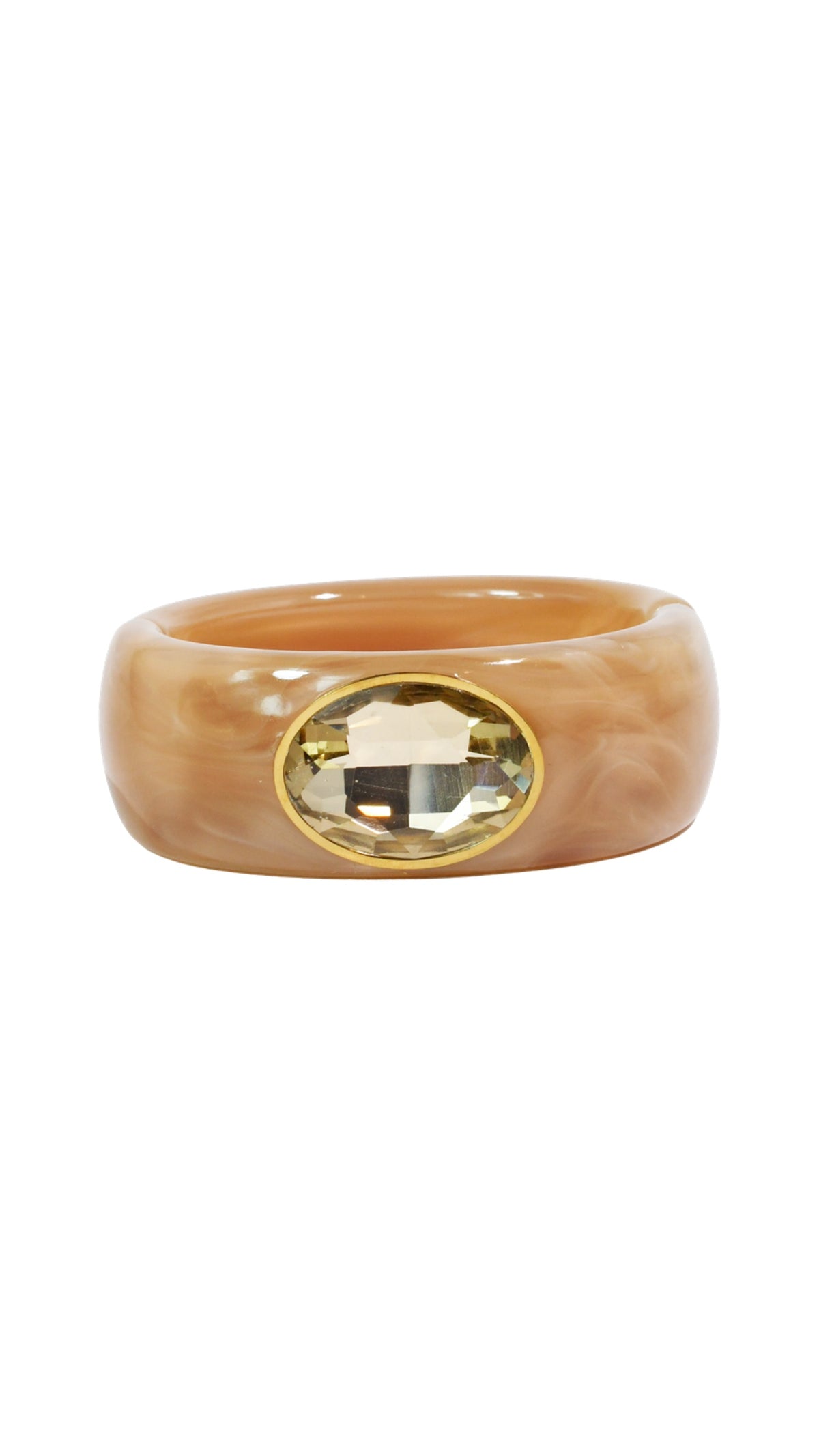Gemstone Resin Cuff Bracelet/Caramel - The BLVD