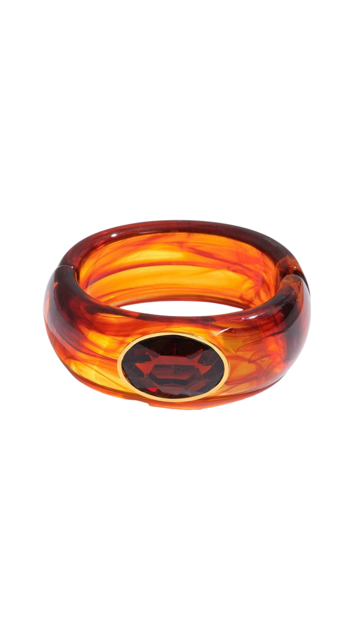 Gemstone Resin Cuff Bracelet/Amber - The BLVD