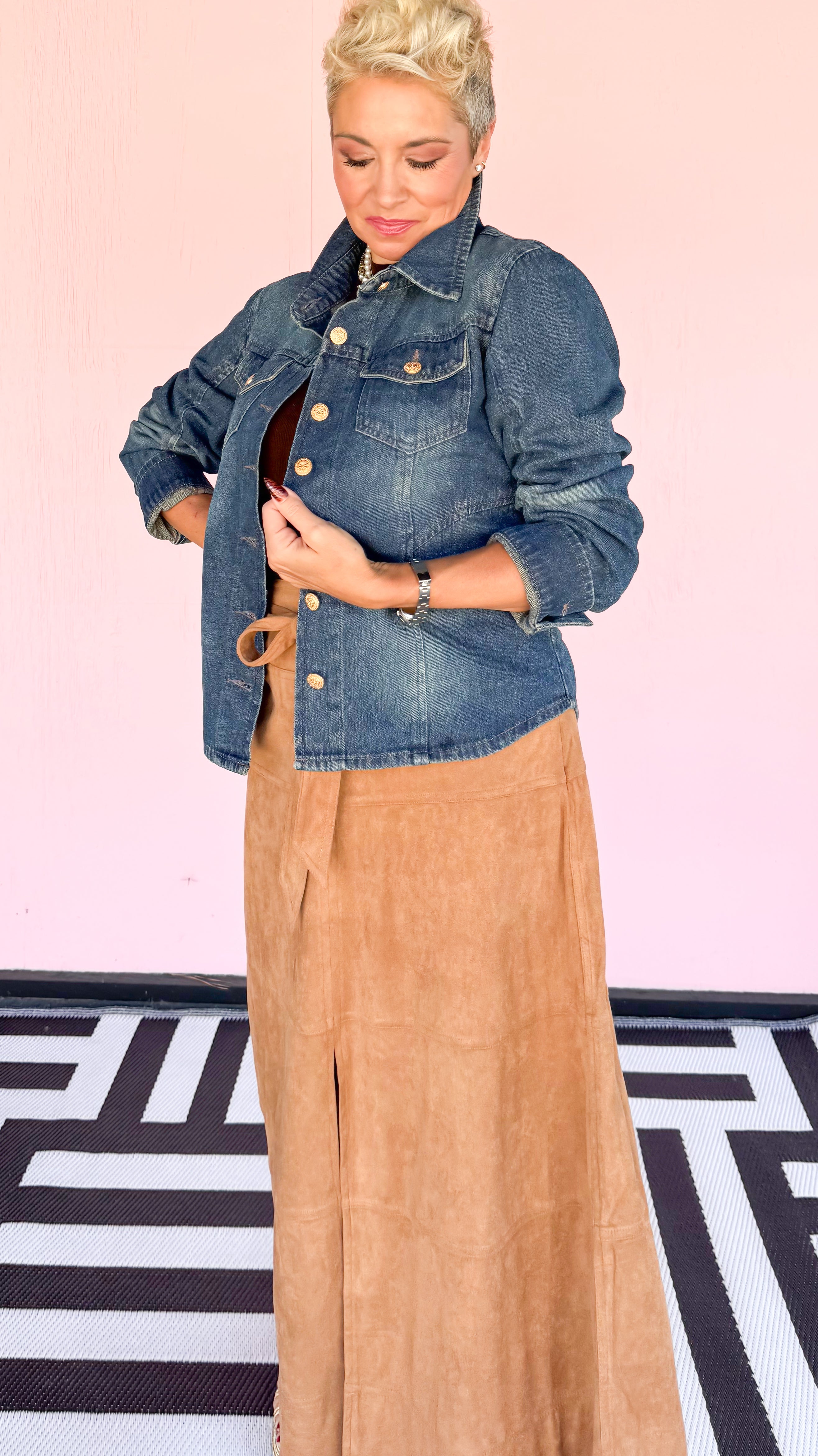 Denim Jacket w/Scrunched Sleeves