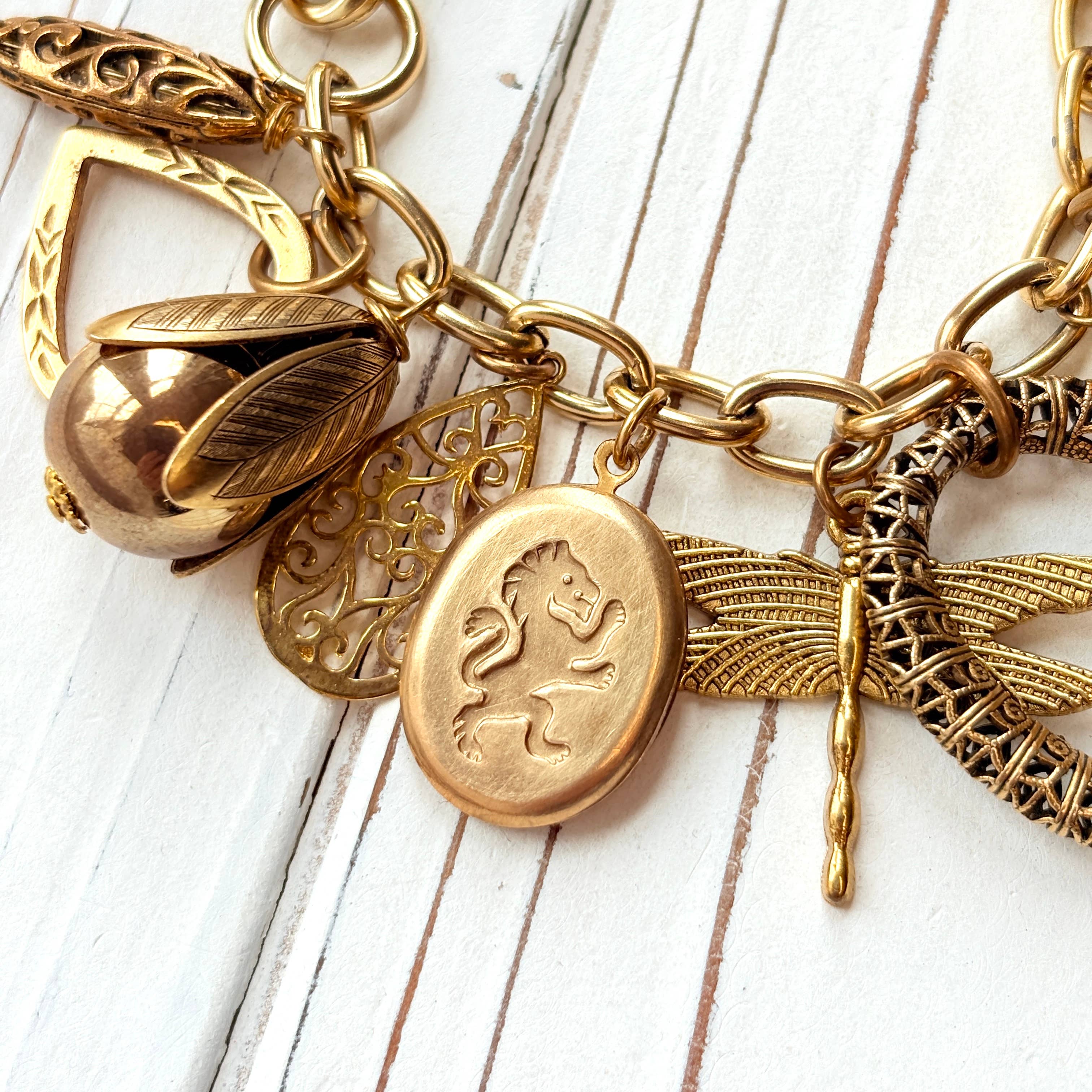 Vintage Inspired Gilded Charm Bracelet - The BLVD
