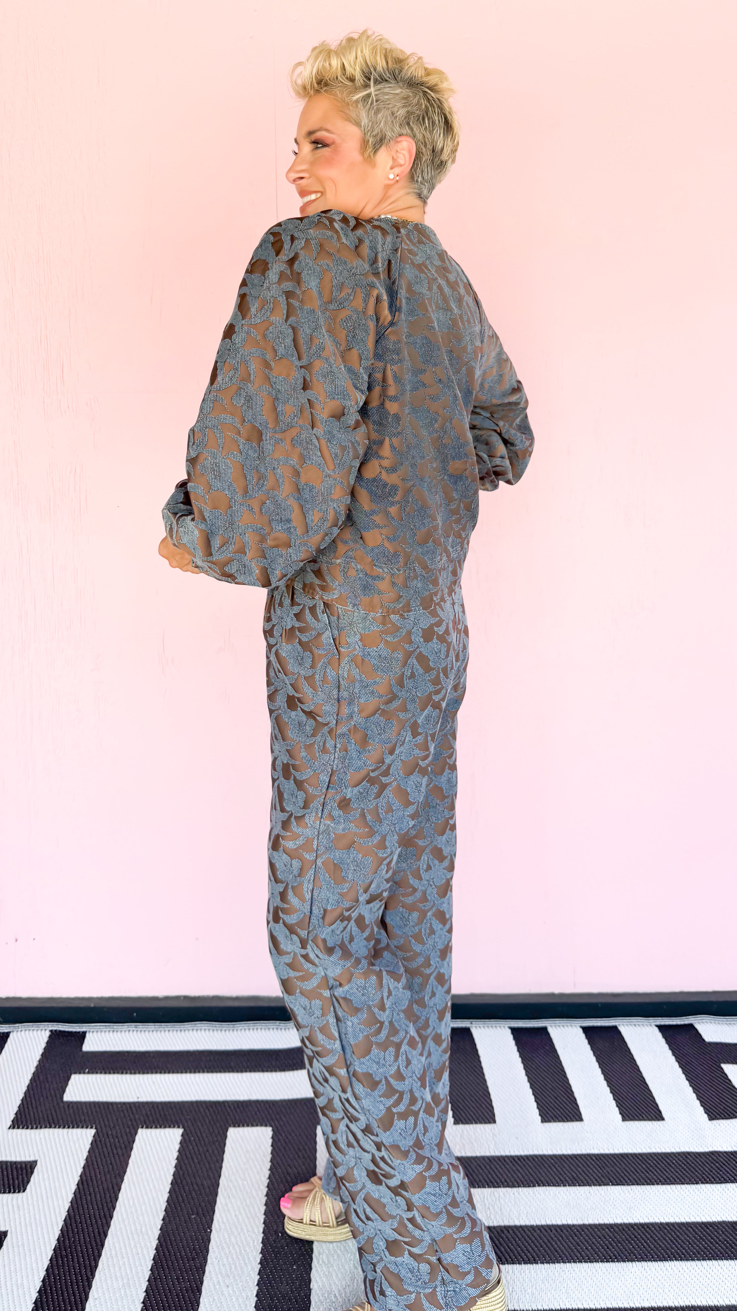 Frankie Denim Floral Pants - The BLVD