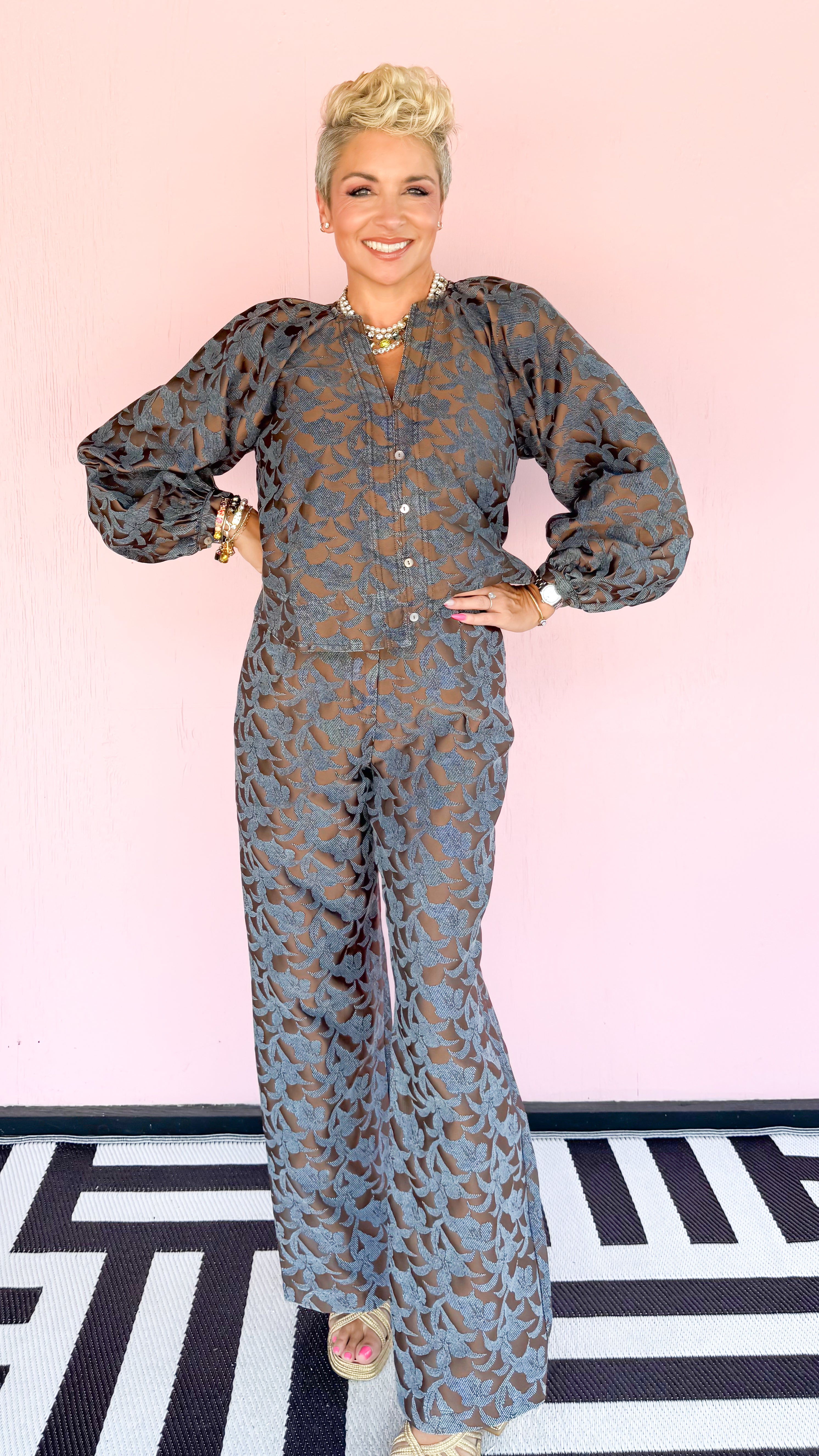 Frankie Denim Floral Pants