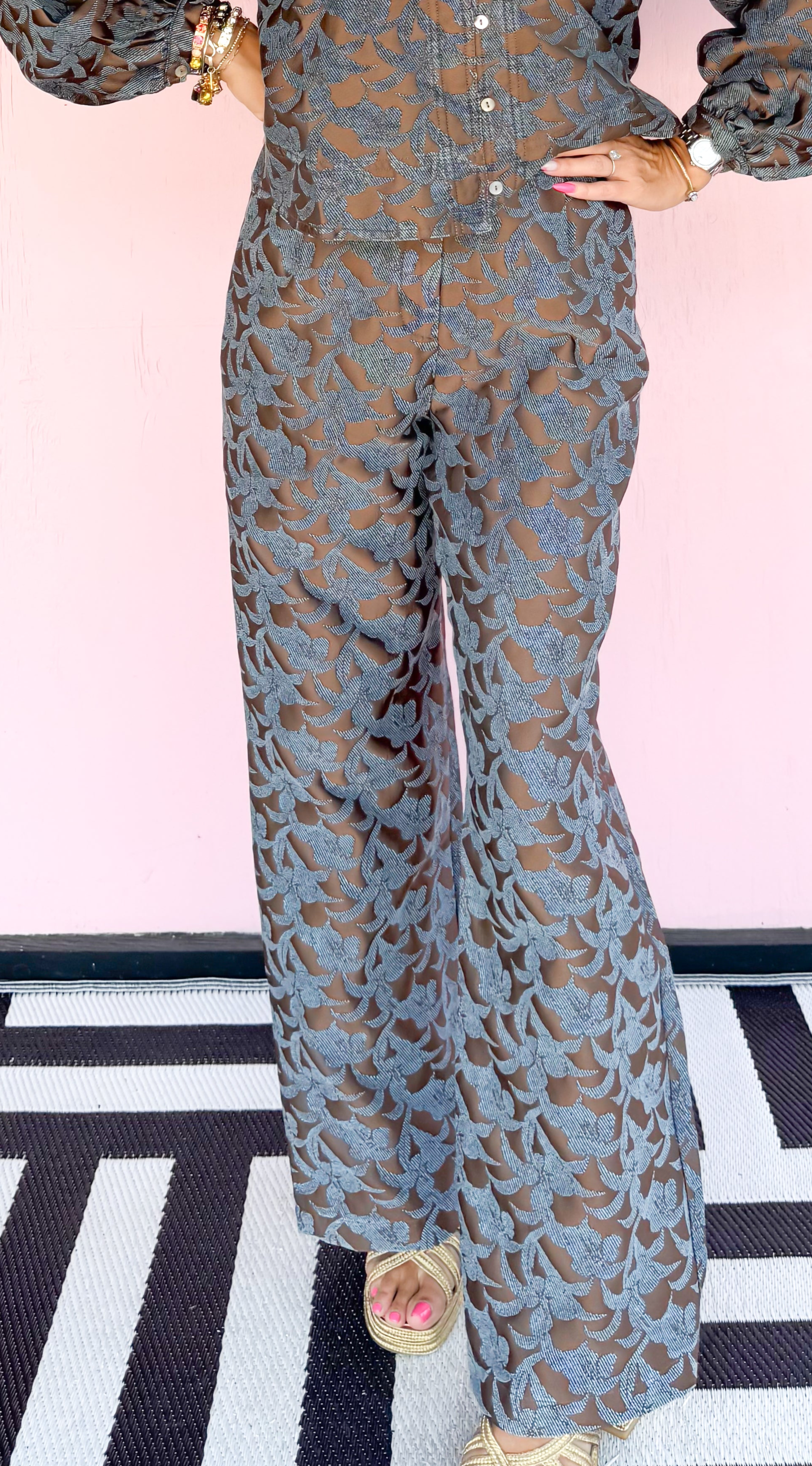 Frankie Denim Floral Pants