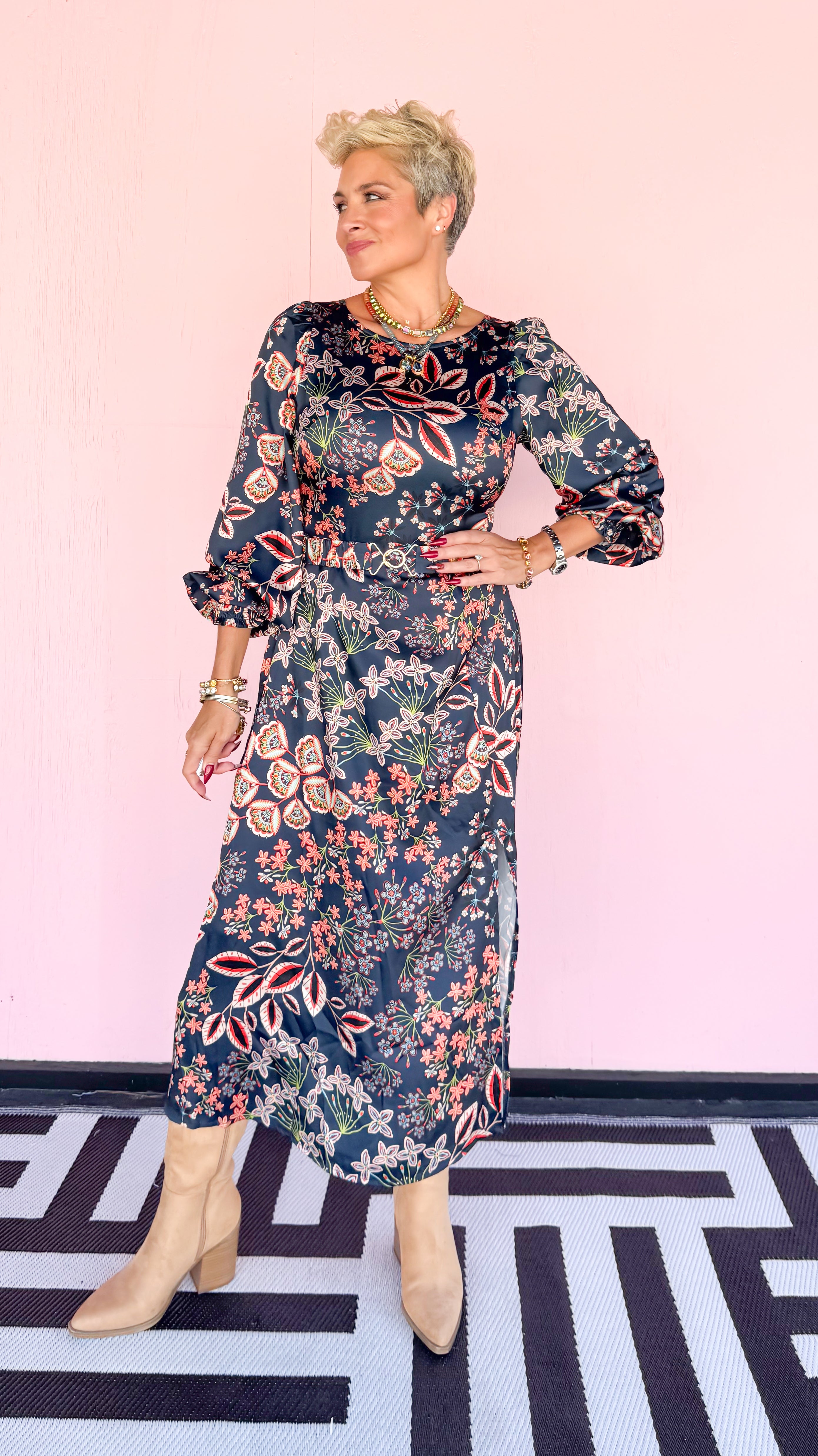 Maci Ballon Sleeve Maxi Dress