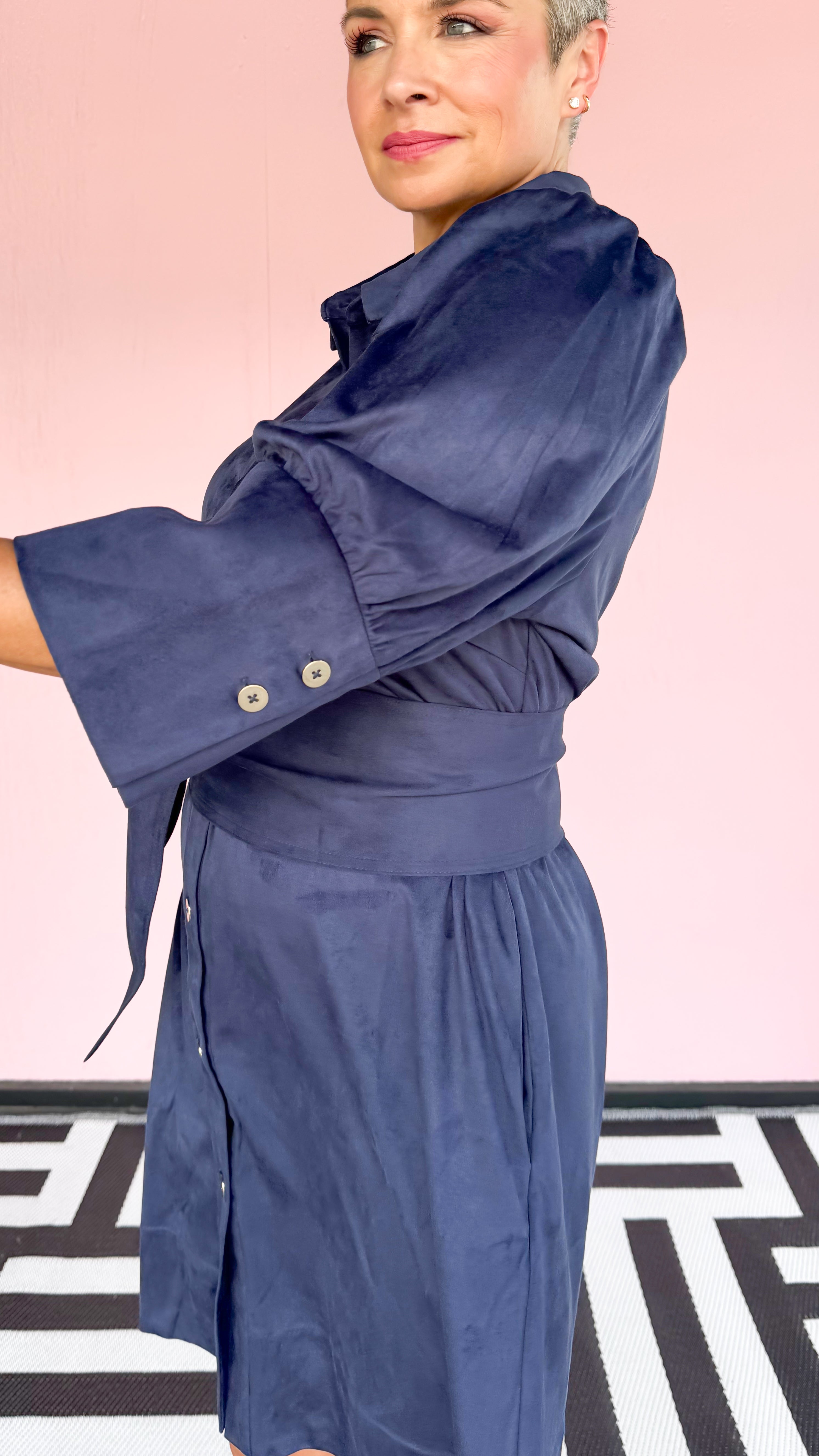 Ultra Suede Swagger Dress/Navy