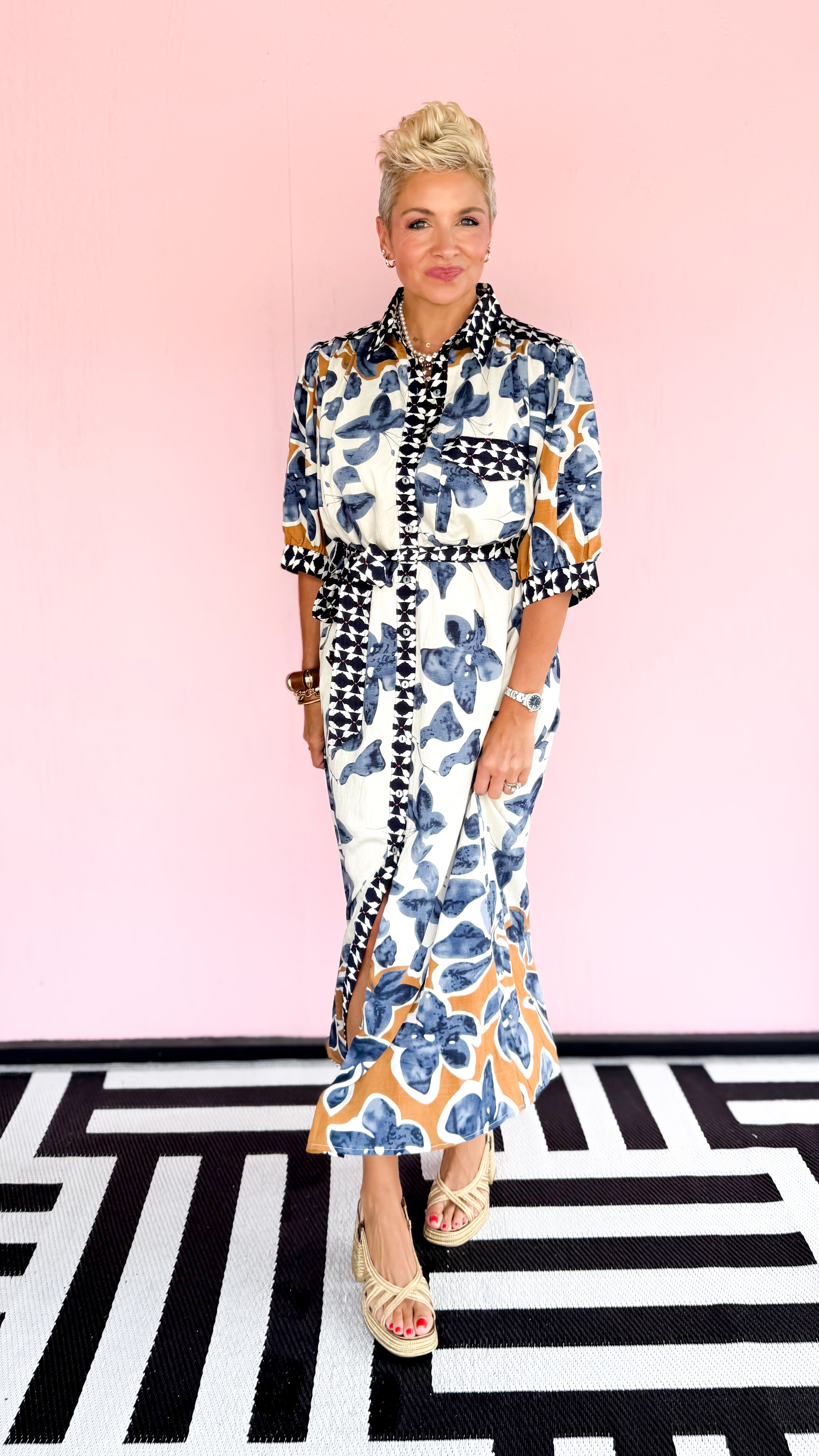 Moria Midi Shirt Dress/Blue