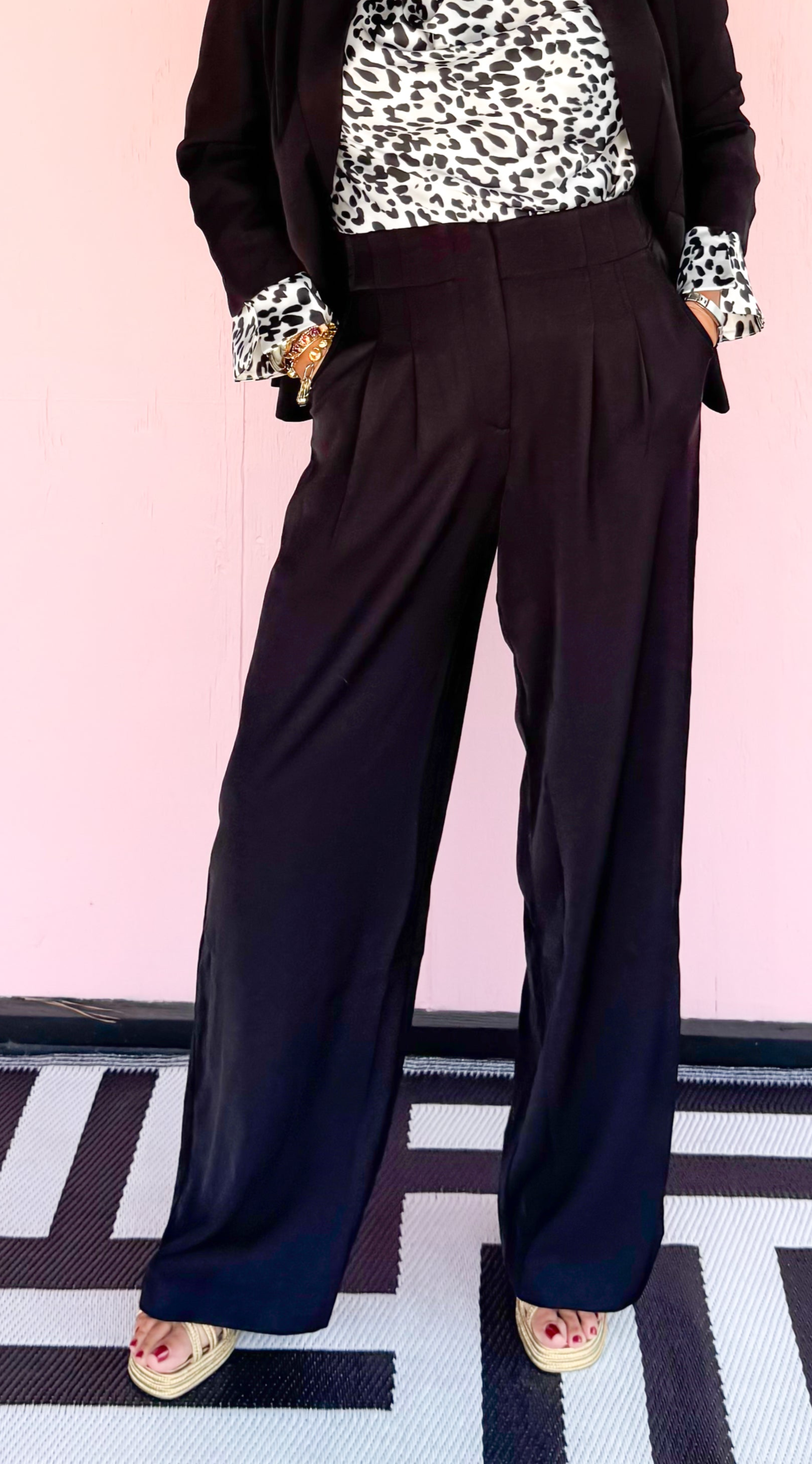 Wendy Wide Leg Pants/Black