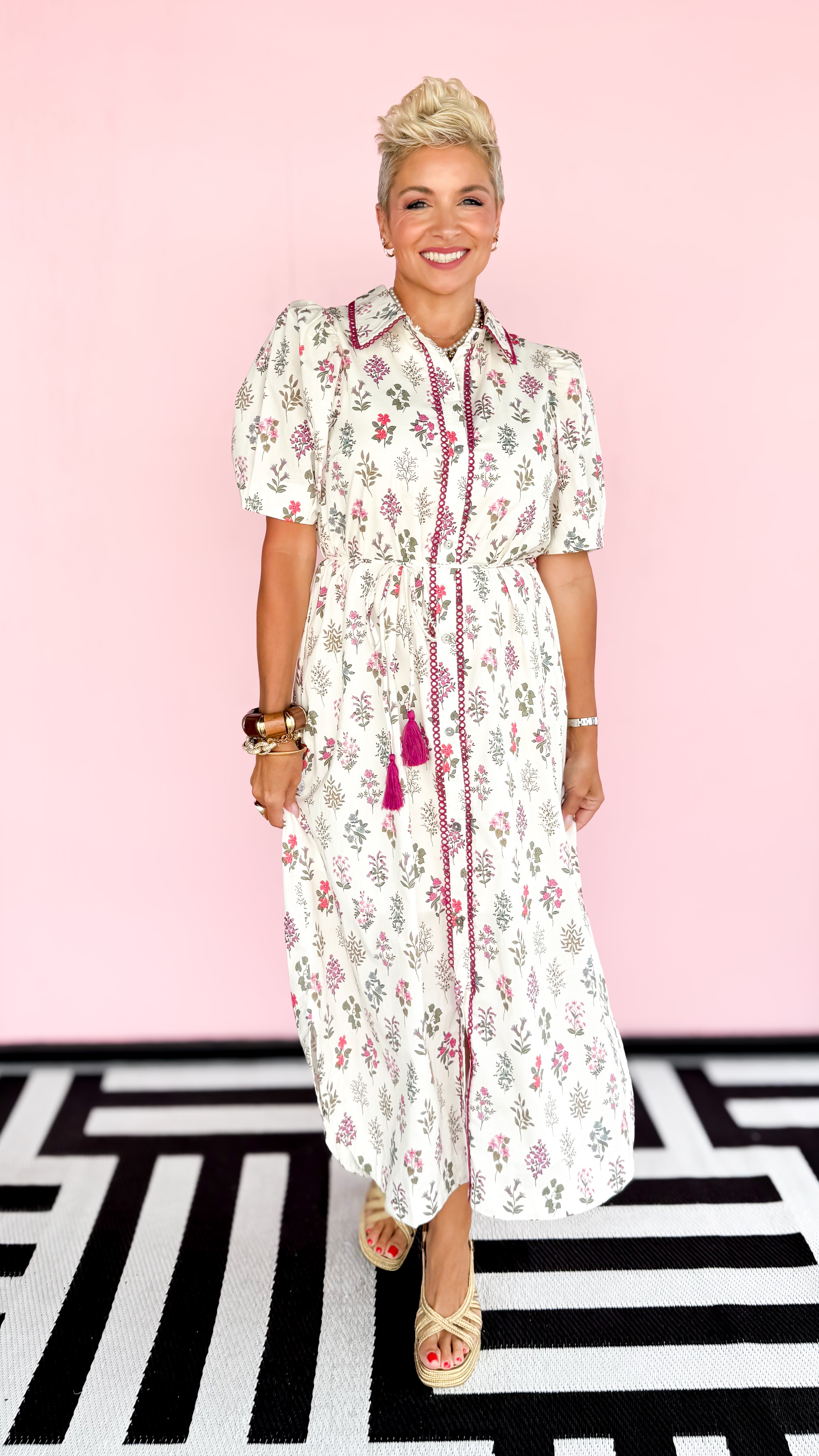 Patsy Floral Midi Dress/Cream