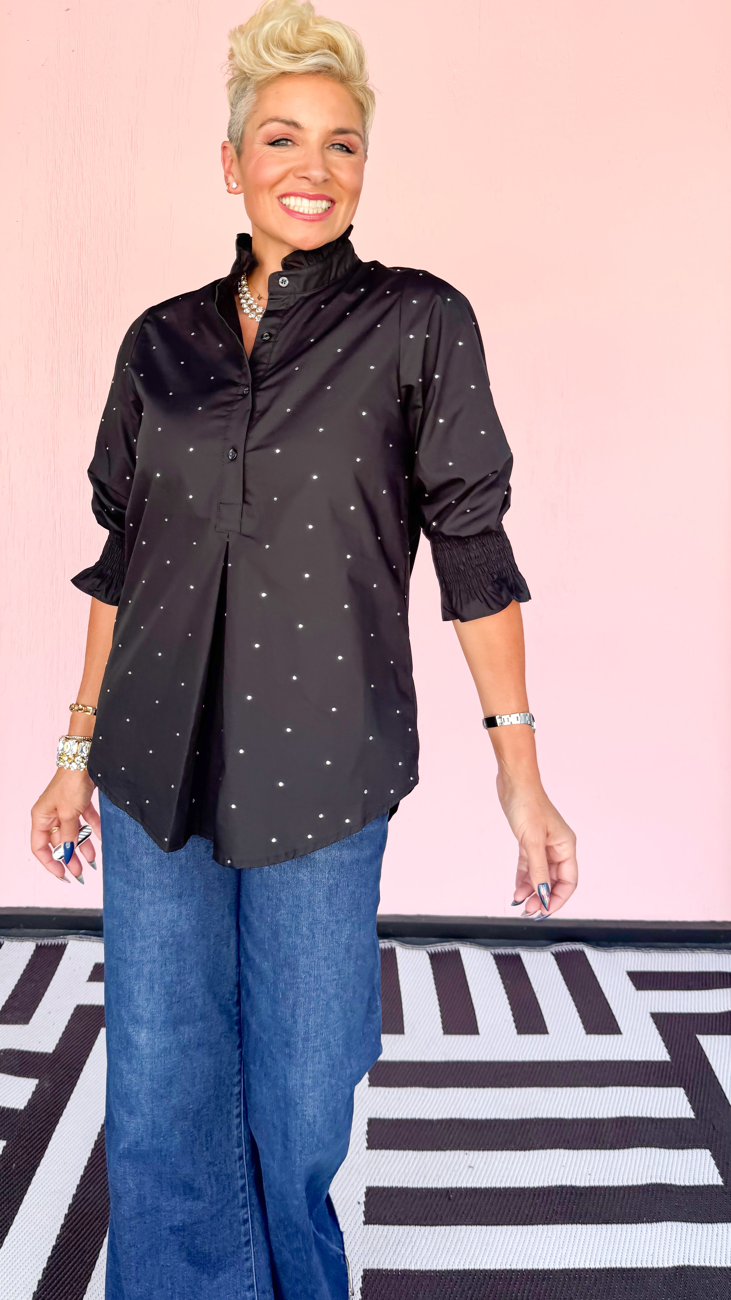 Kimberly Sparkle Top/Black
