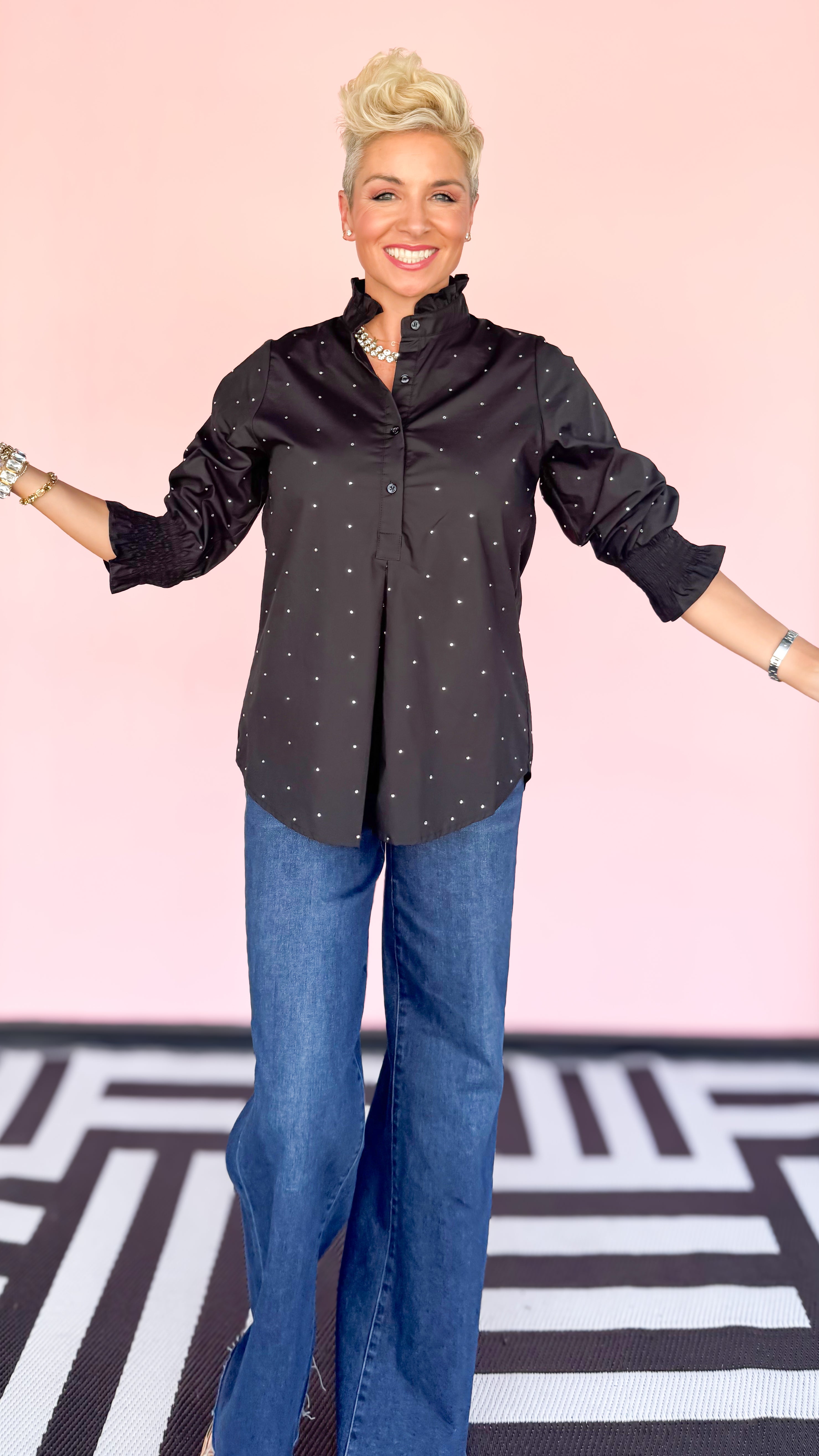 Kimberly Sparkle Top/Black