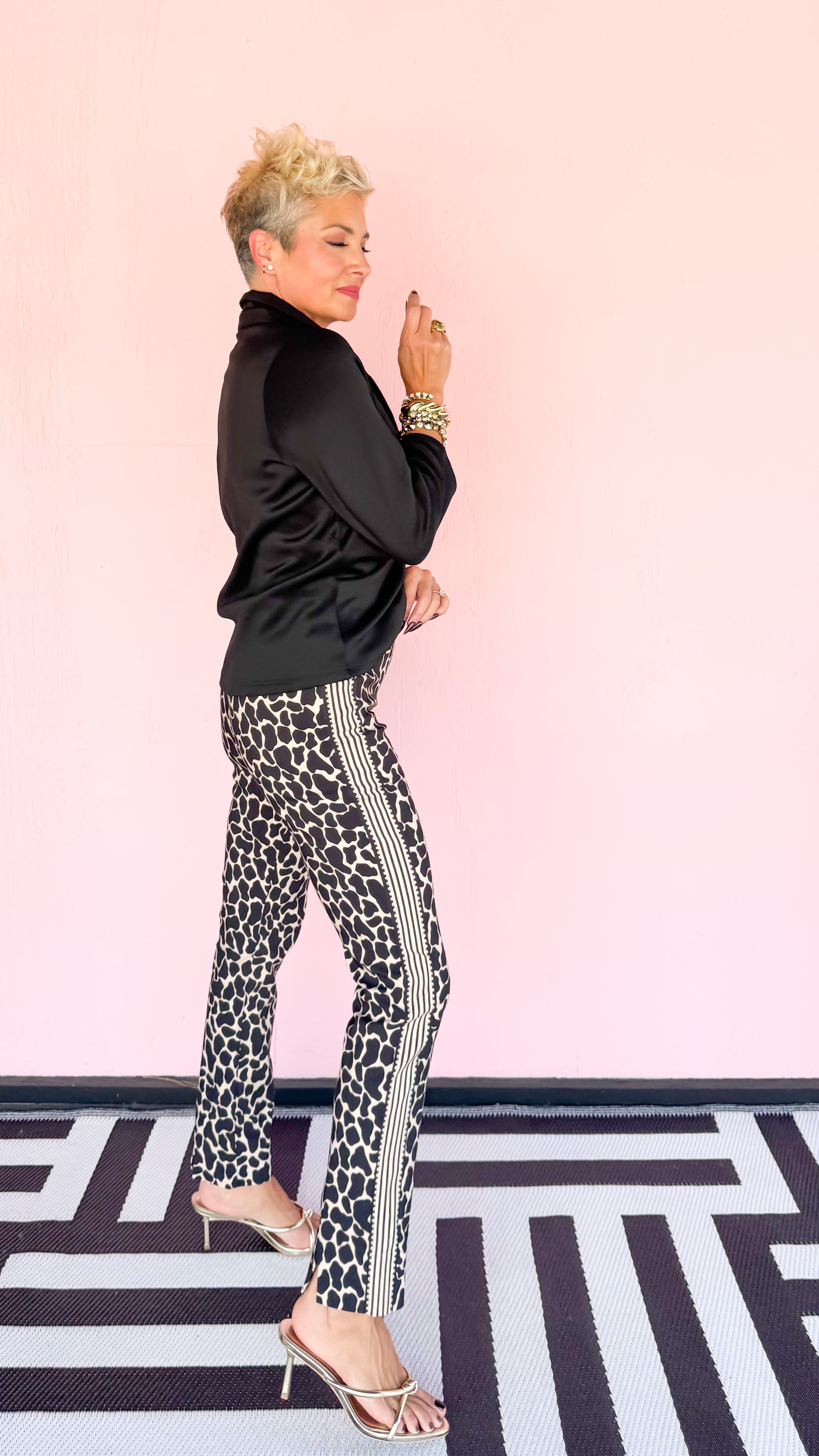 Giraffe Print Pull On Pants