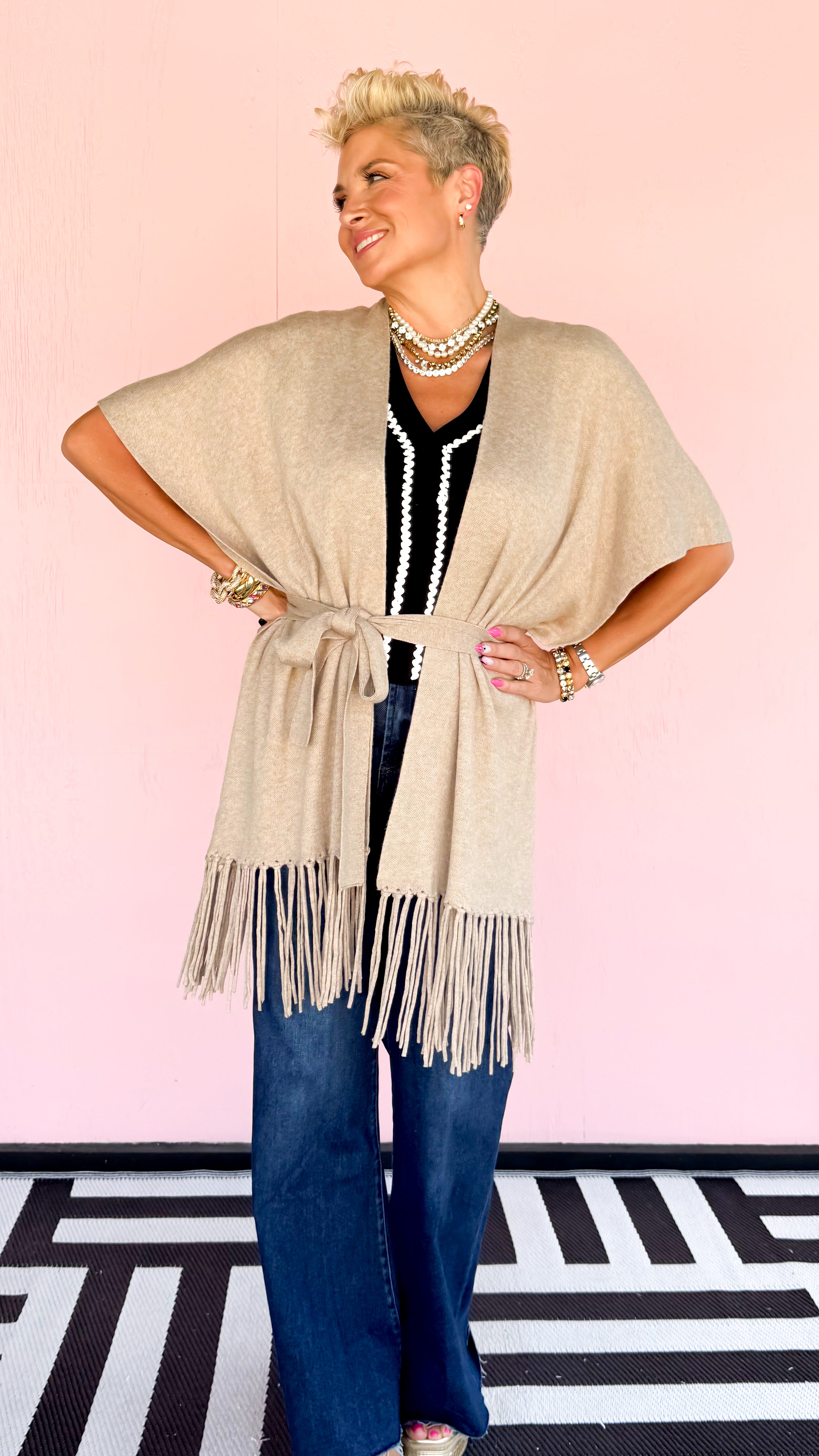 Fringe Tied Cardigan
