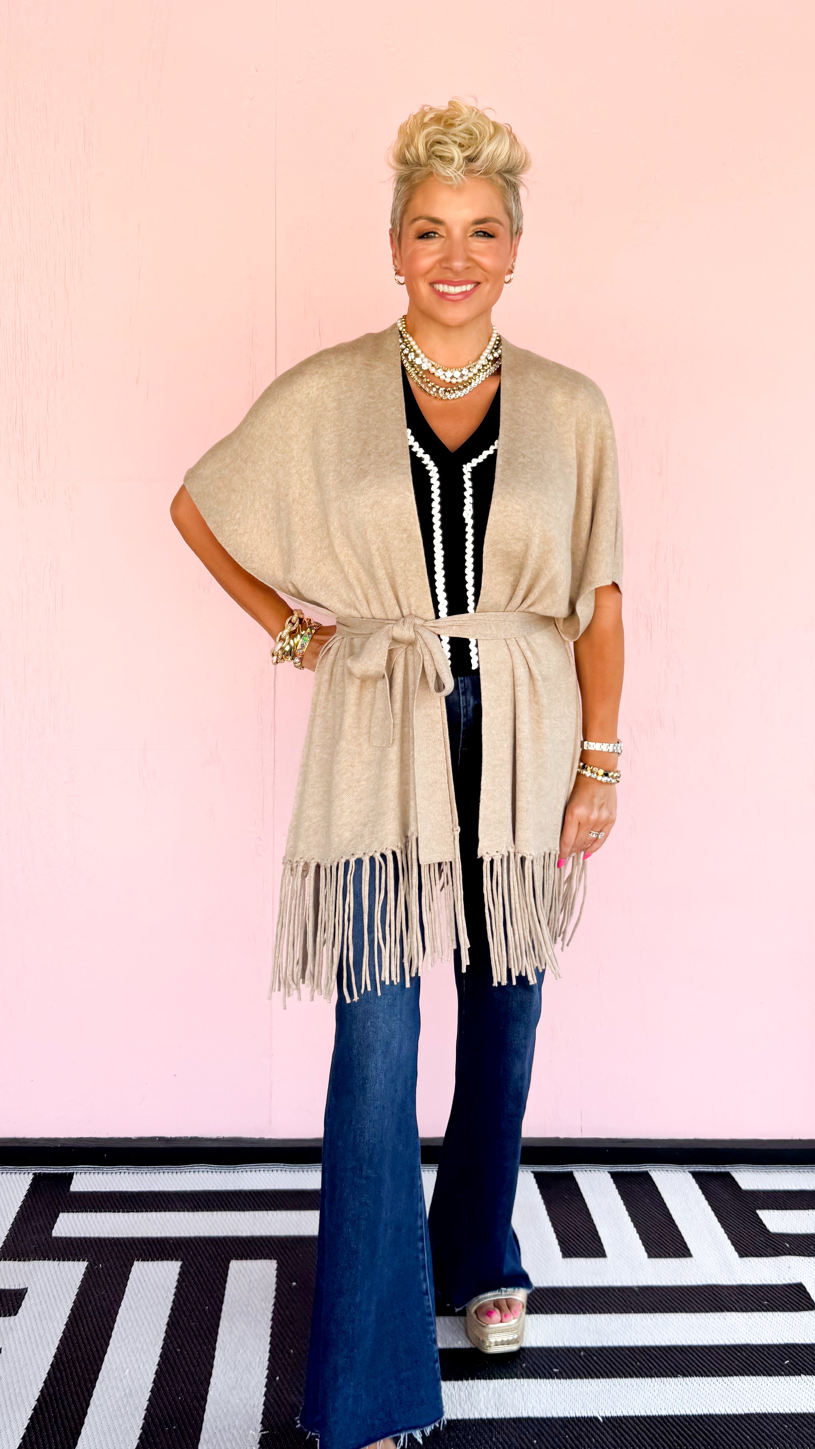 Fringe Tied Cardigan