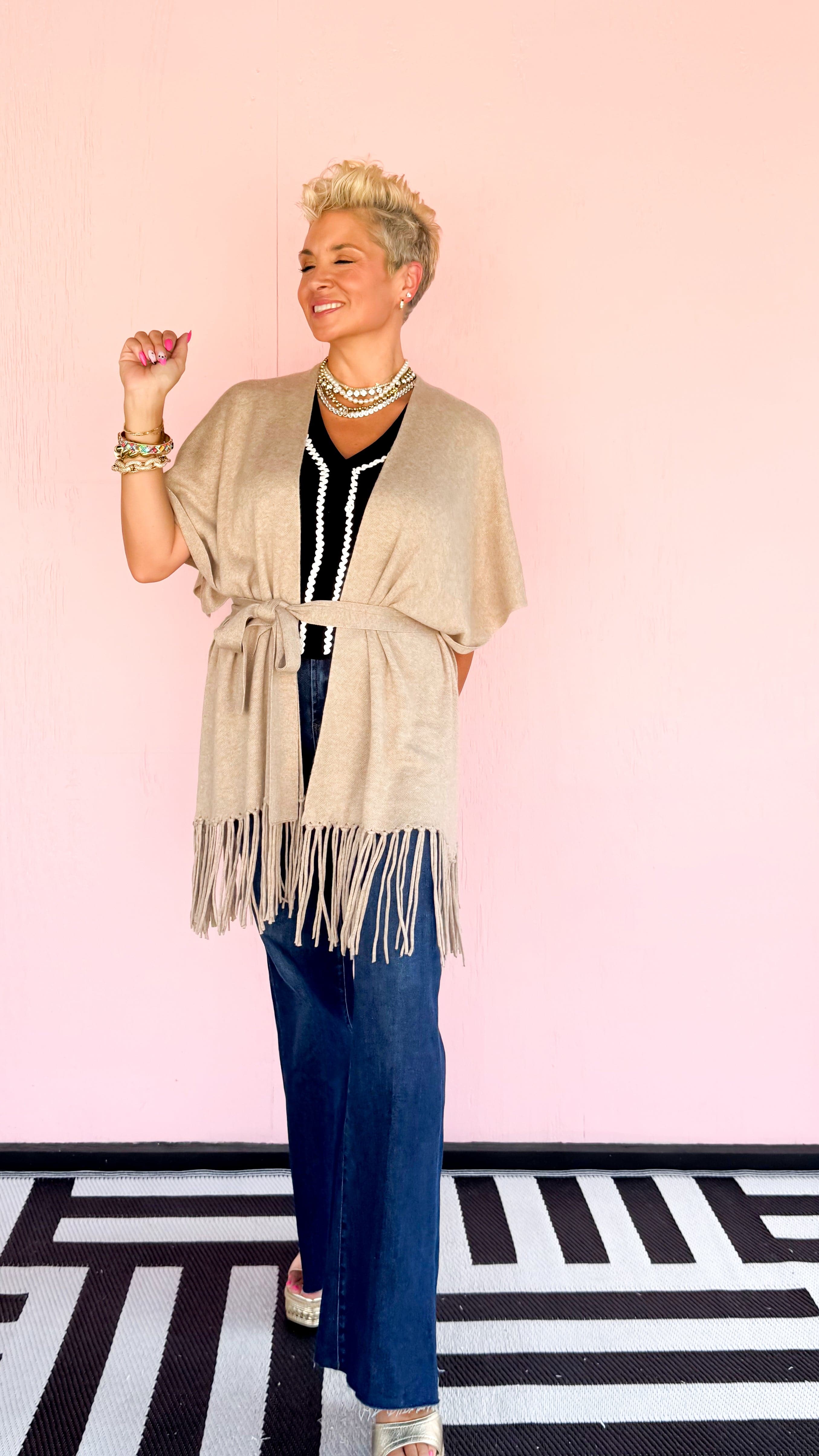 Fringe Tied Cardigan - The BLVD