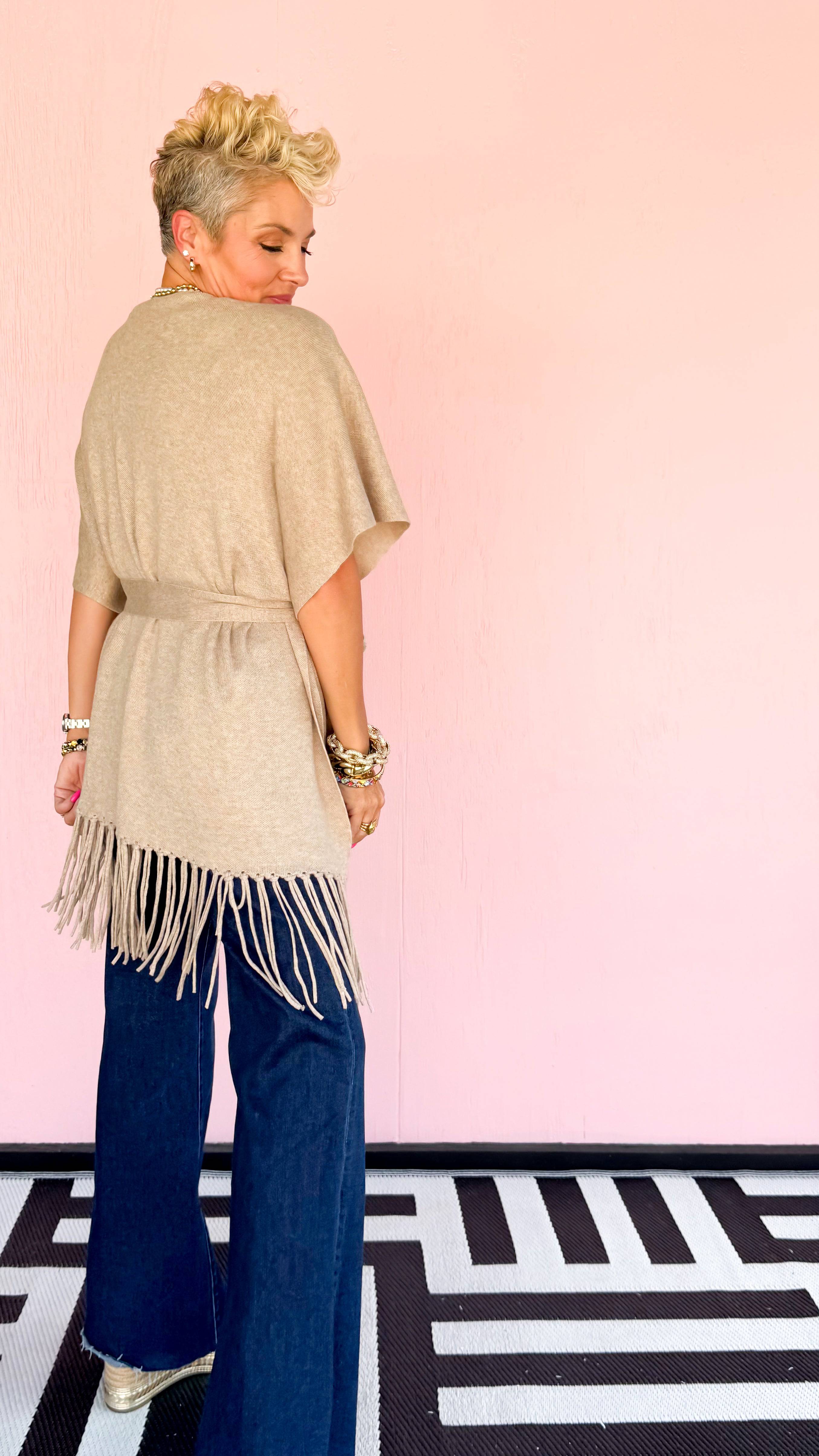 Fringe Tied Cardigan - The BLVD