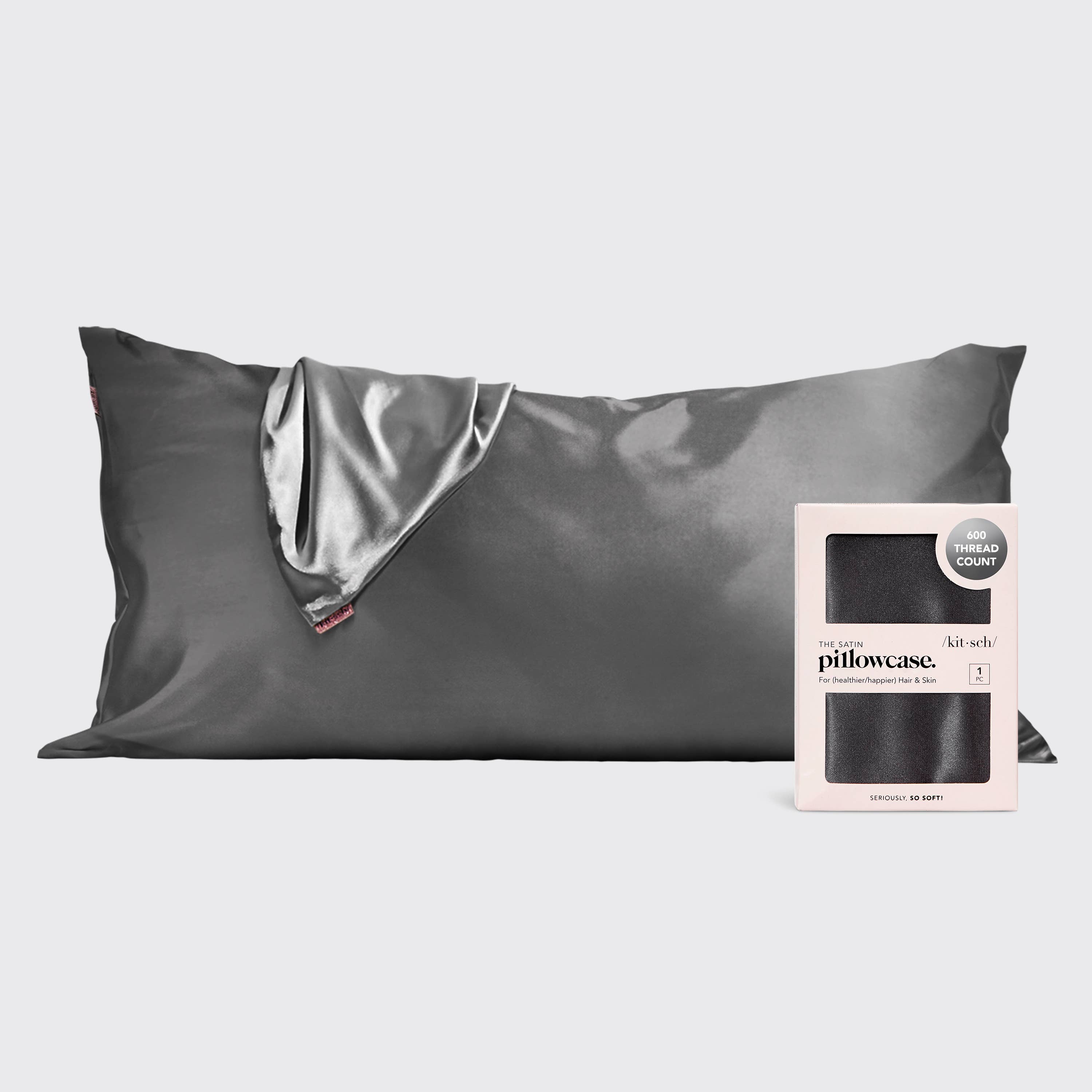 Satin King Pillowcase - Charcoal - The BLVD
