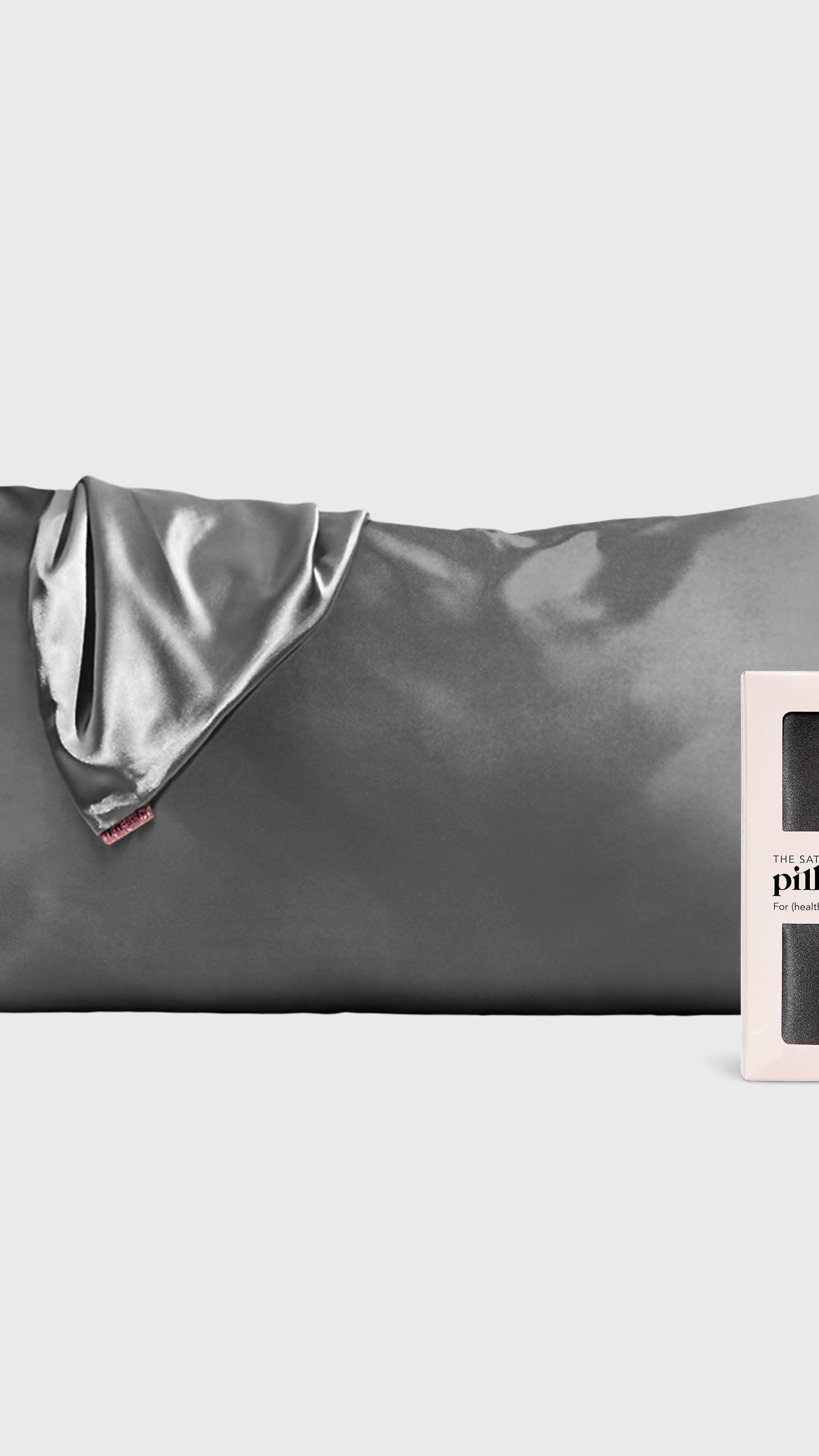 Satin King Pillowcase - Charcoal 9x16