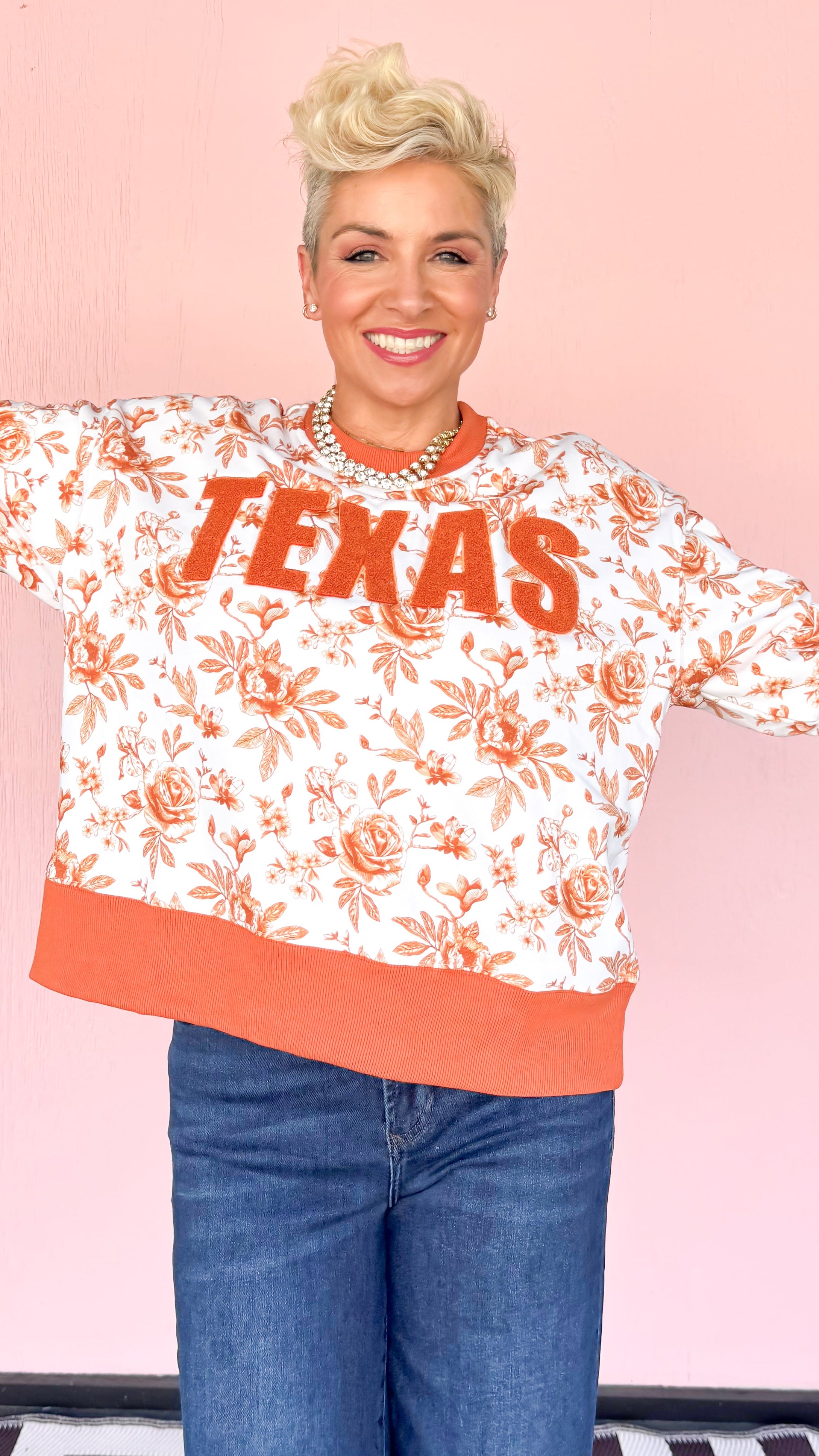 University of Texas Floral Toile Sweatshirt - The BLVD