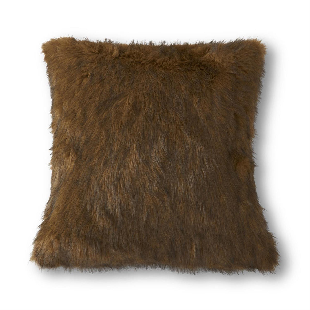 24 inch brown vegan fur throw pillow, original product photo