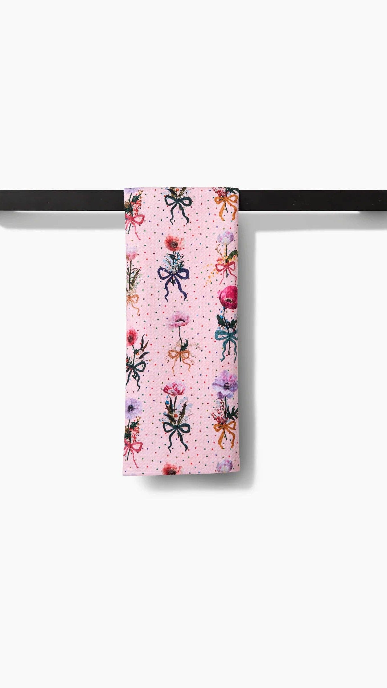 Bows and Dots bar towel product photo - flat lay - BLVD Boutik