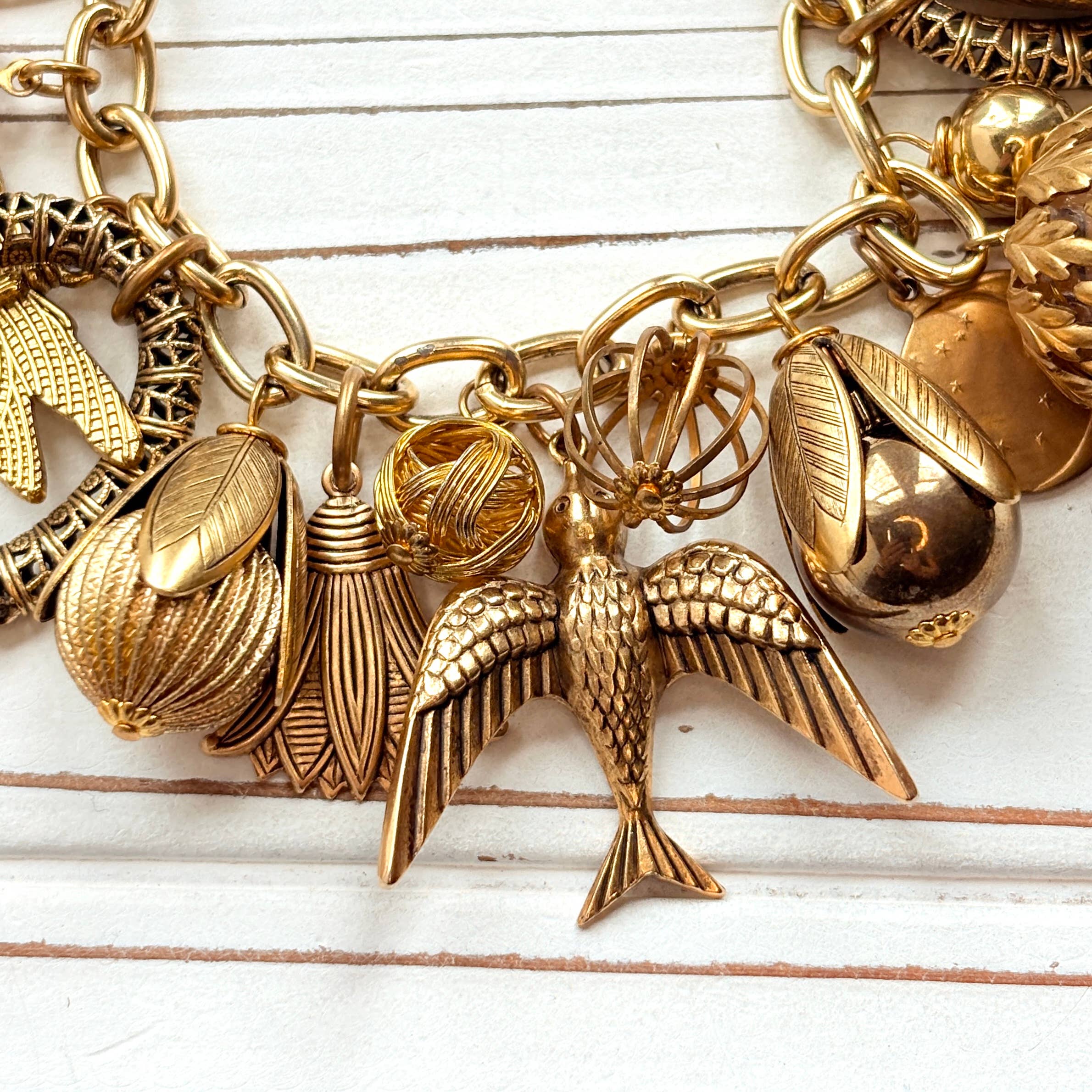 Vintage Inspired Gilded Charm Bracelet - The BLVD