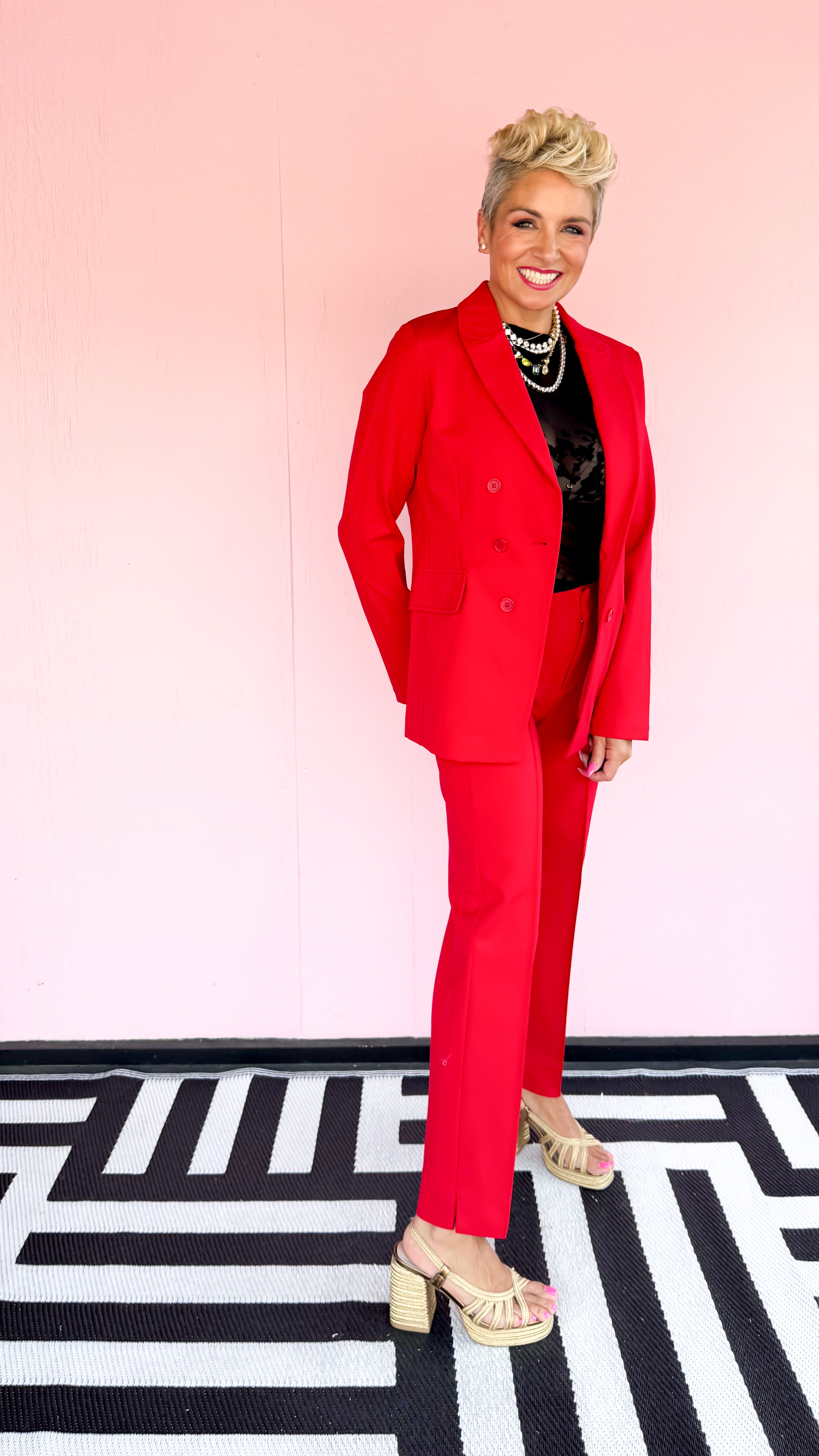 Gemma Cigarette Pants/Red - The BLVD