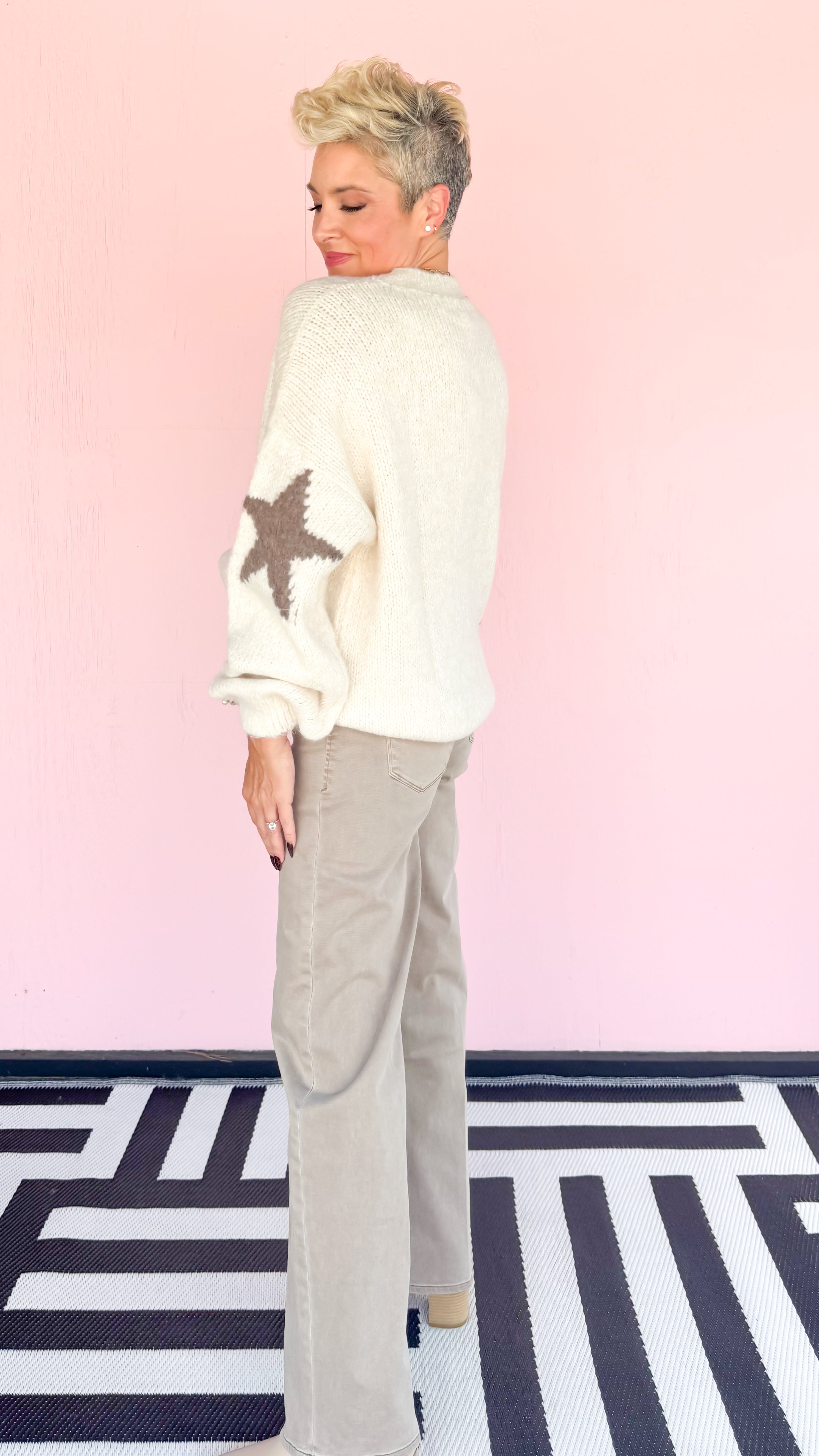 Stars/Pearls Chunky Sweater/Cream