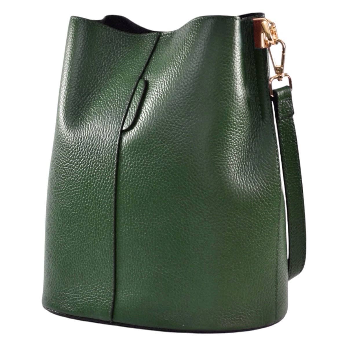 Giulia bucket bag in genuine leather accessory - front view - BLVD Boutik