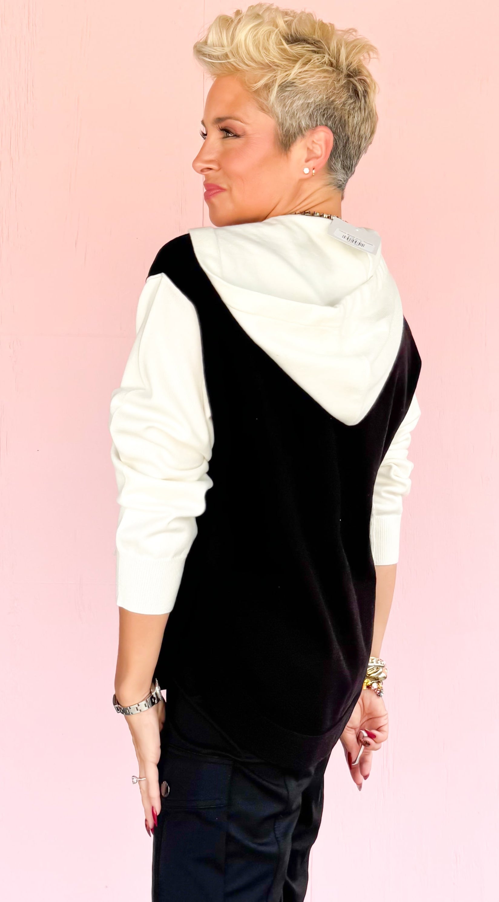 Color Block Knit Hoodie
