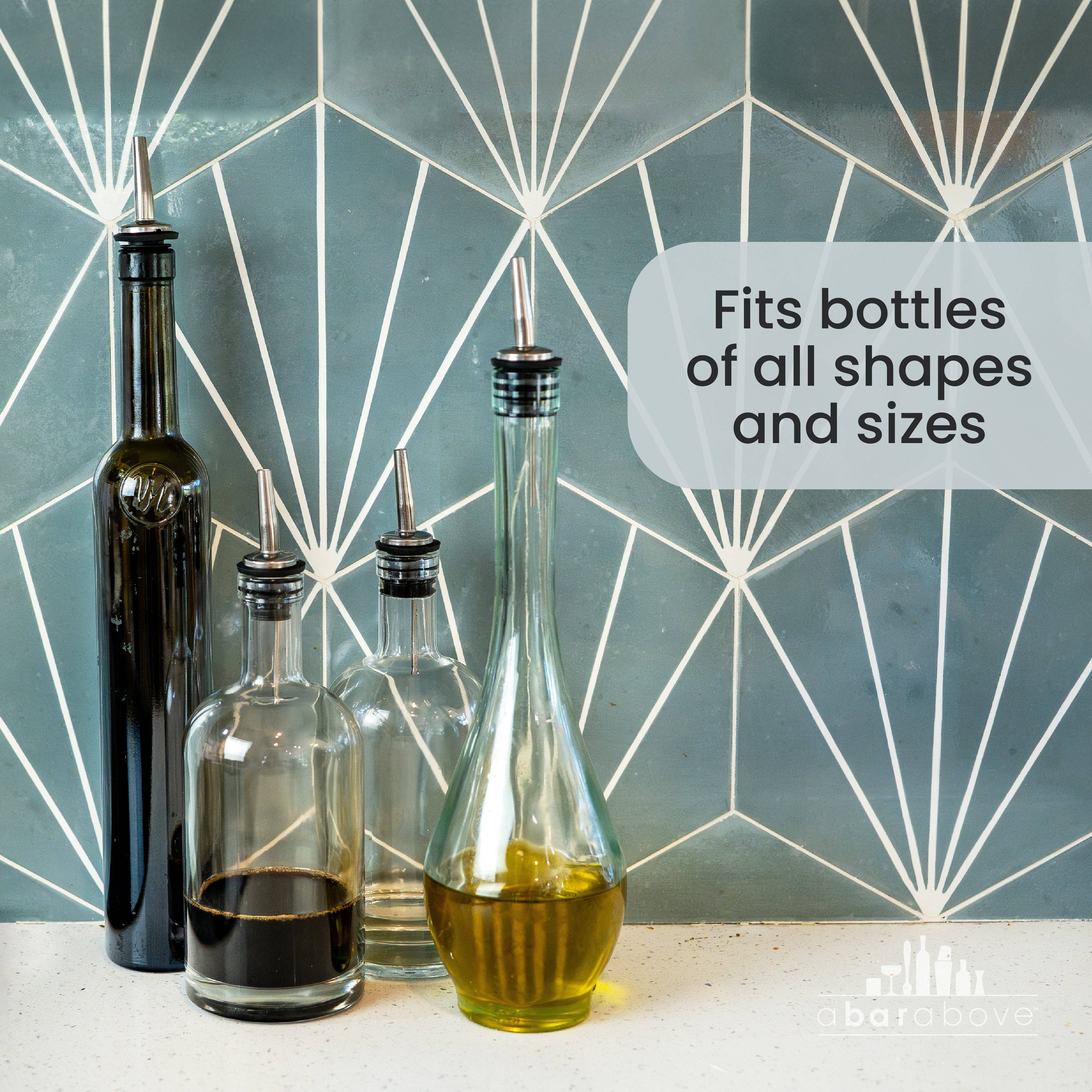 Pour Spouts, Set of 6 Bottle Pourers - Gold - The BLVD