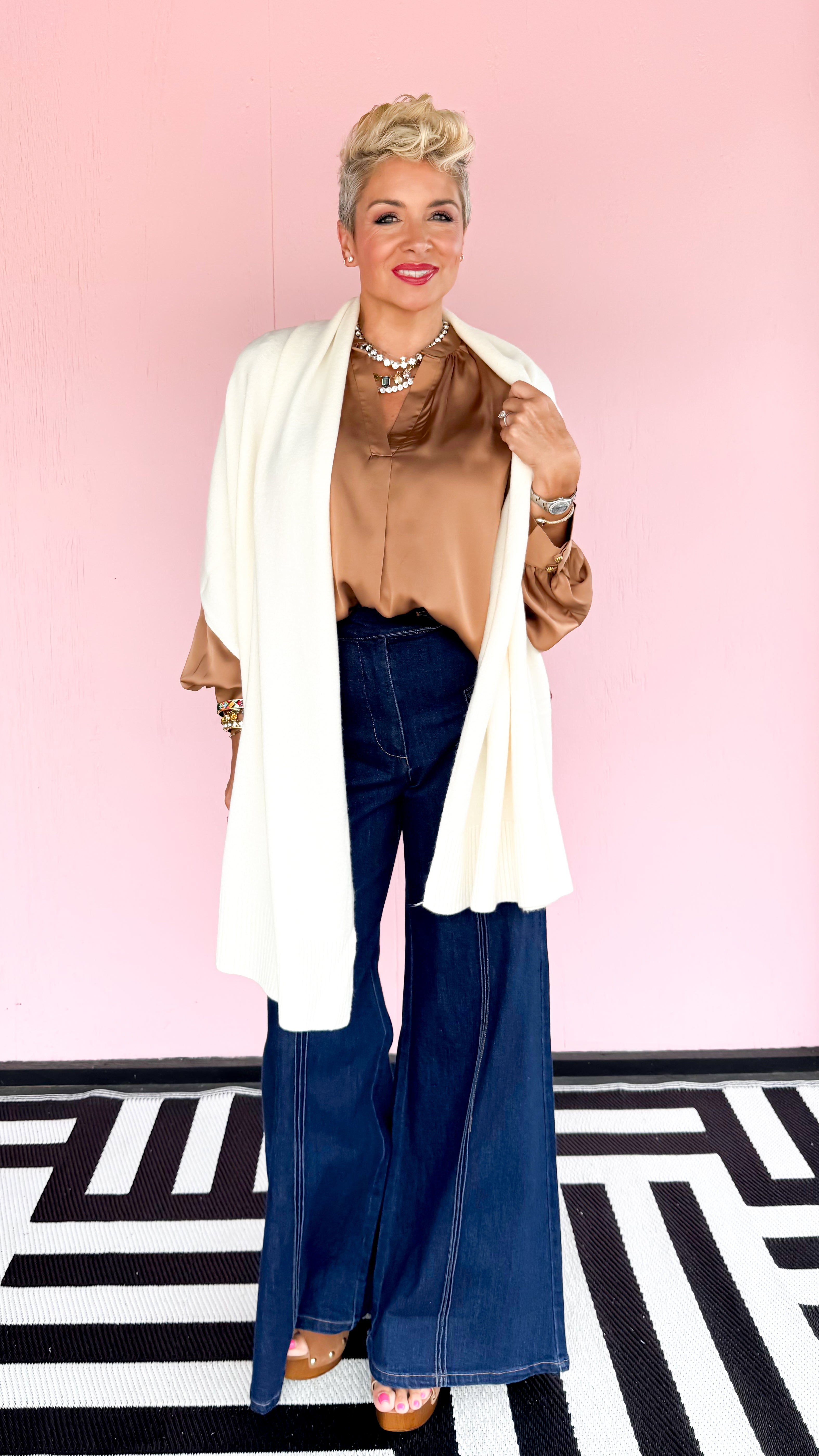 Italian Knit Chunky Scarf/Cream