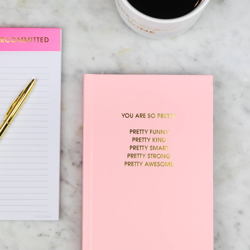 You Are So Pretty hardcover daily journal in sunset pink product photo - detail view - BLVD Boutik