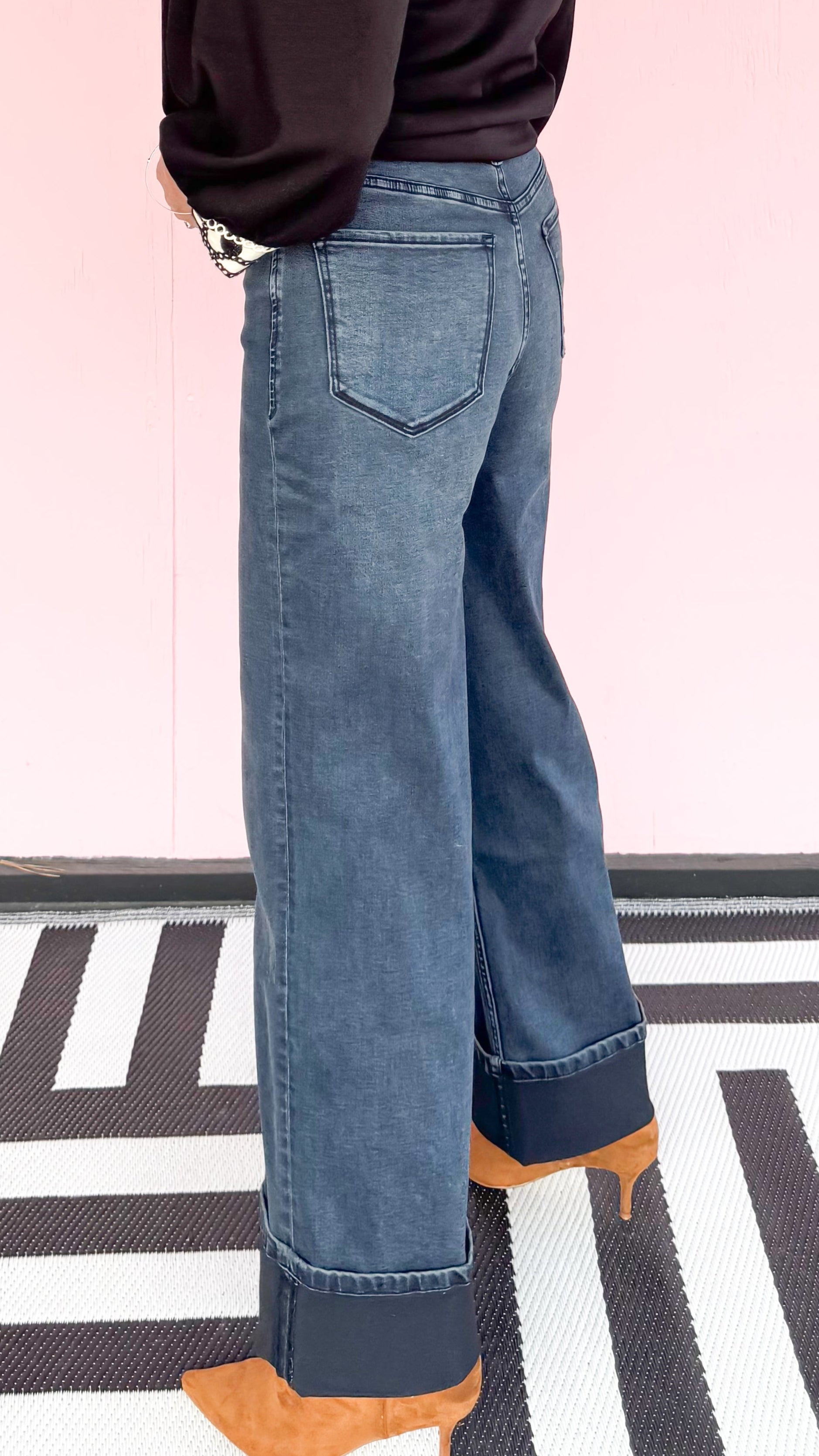 Holly Callaway High Rise Cuffed Jean