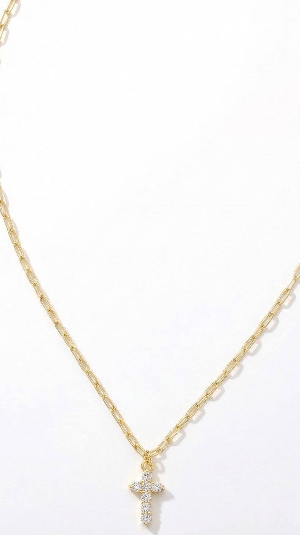 Crystal Cross Pendant Necklace
