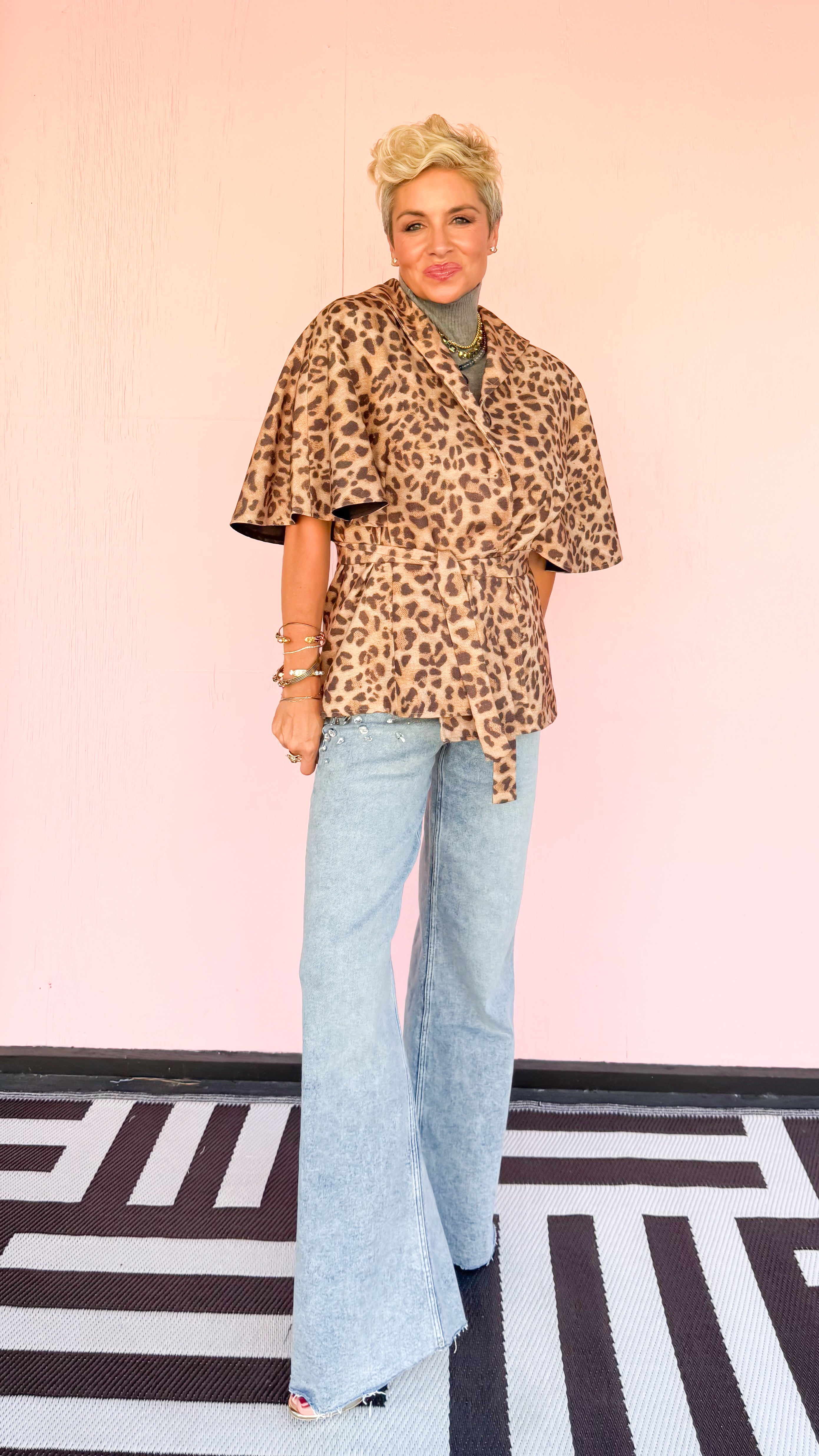 Leopard Belted Cape