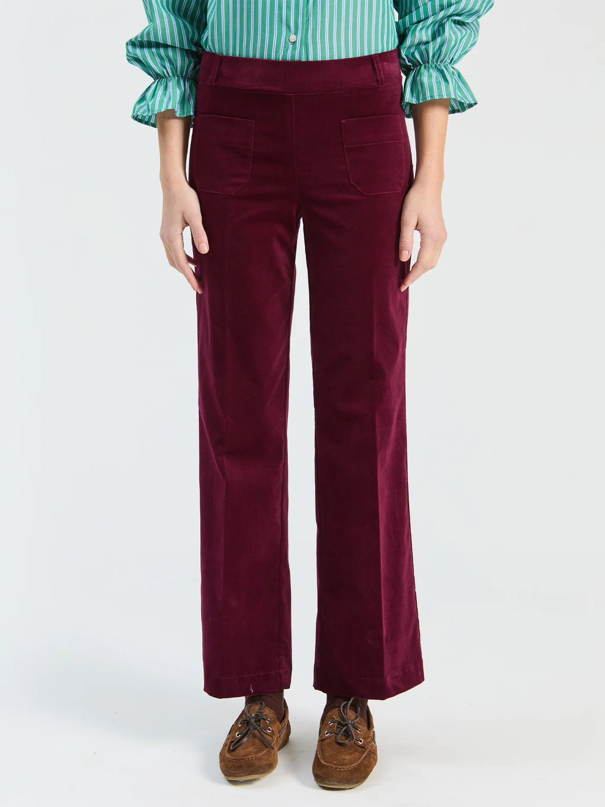 Mila Velvet Pant/Burgundy