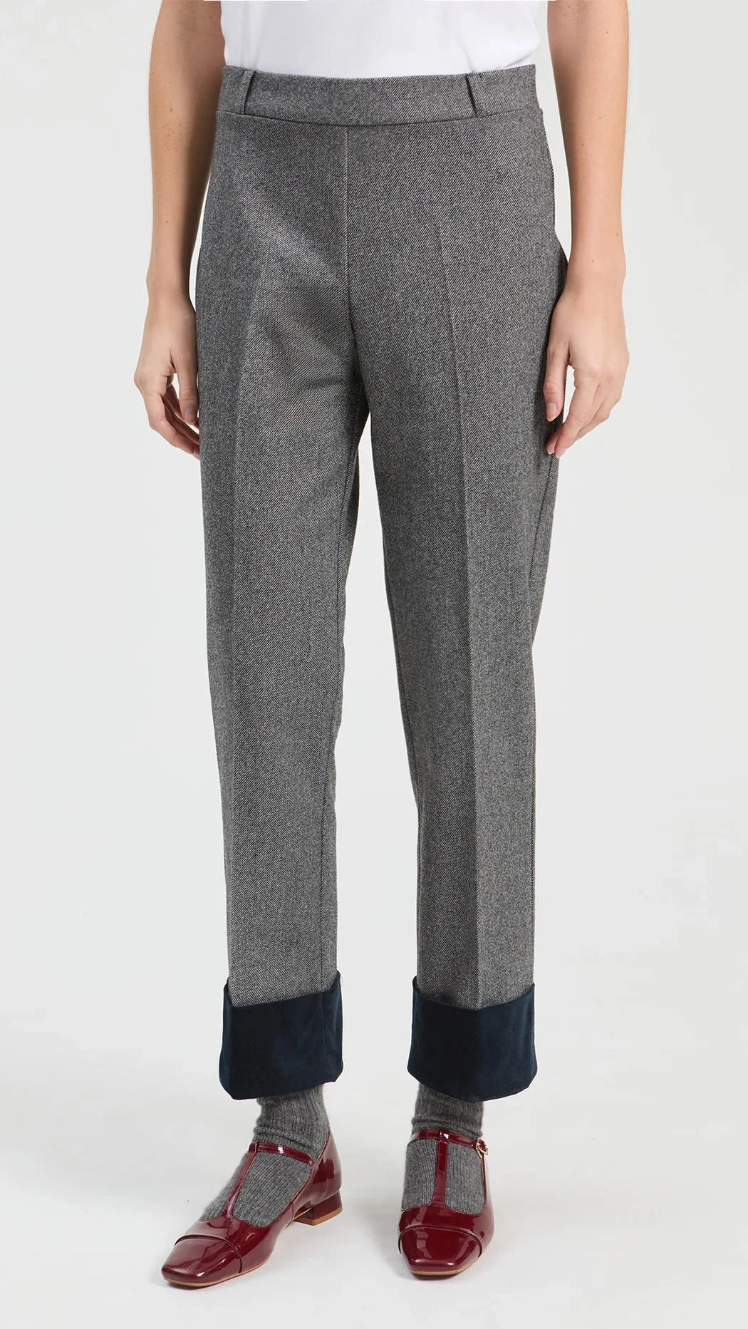 Kaila Structured Pant/Grey Melange