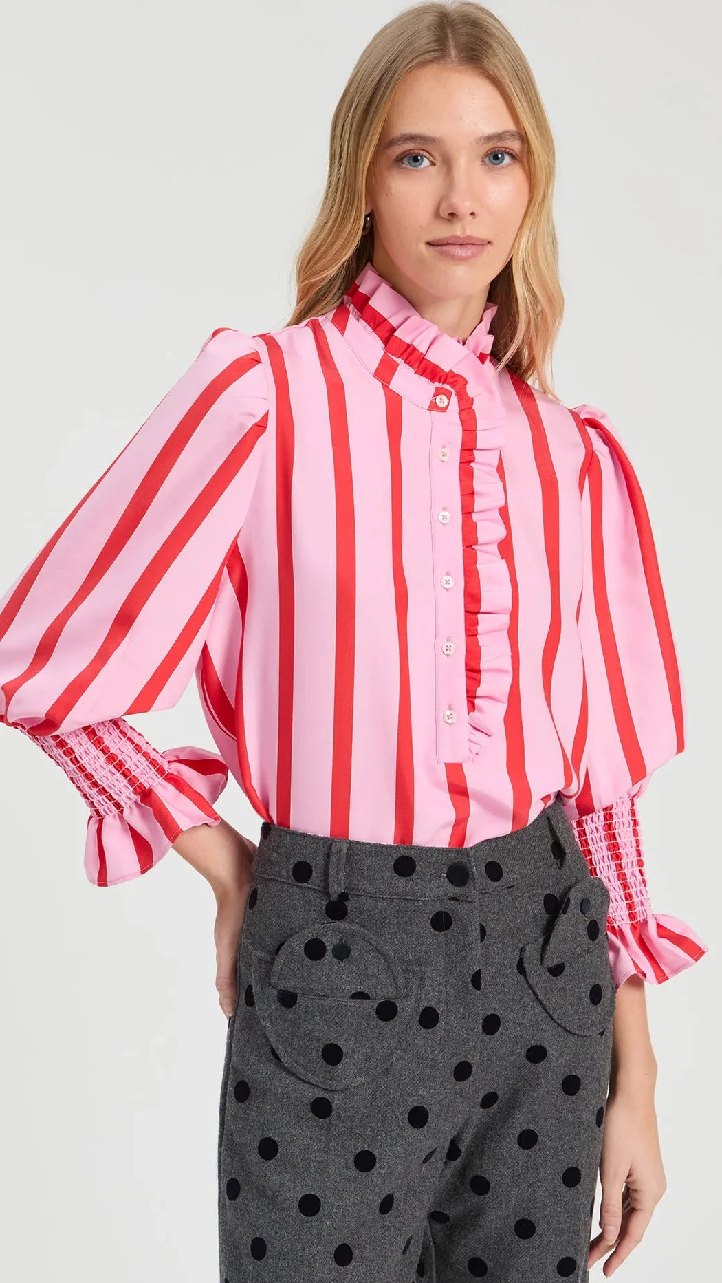 Volantes Gomitas Shirt/Pink Stripe