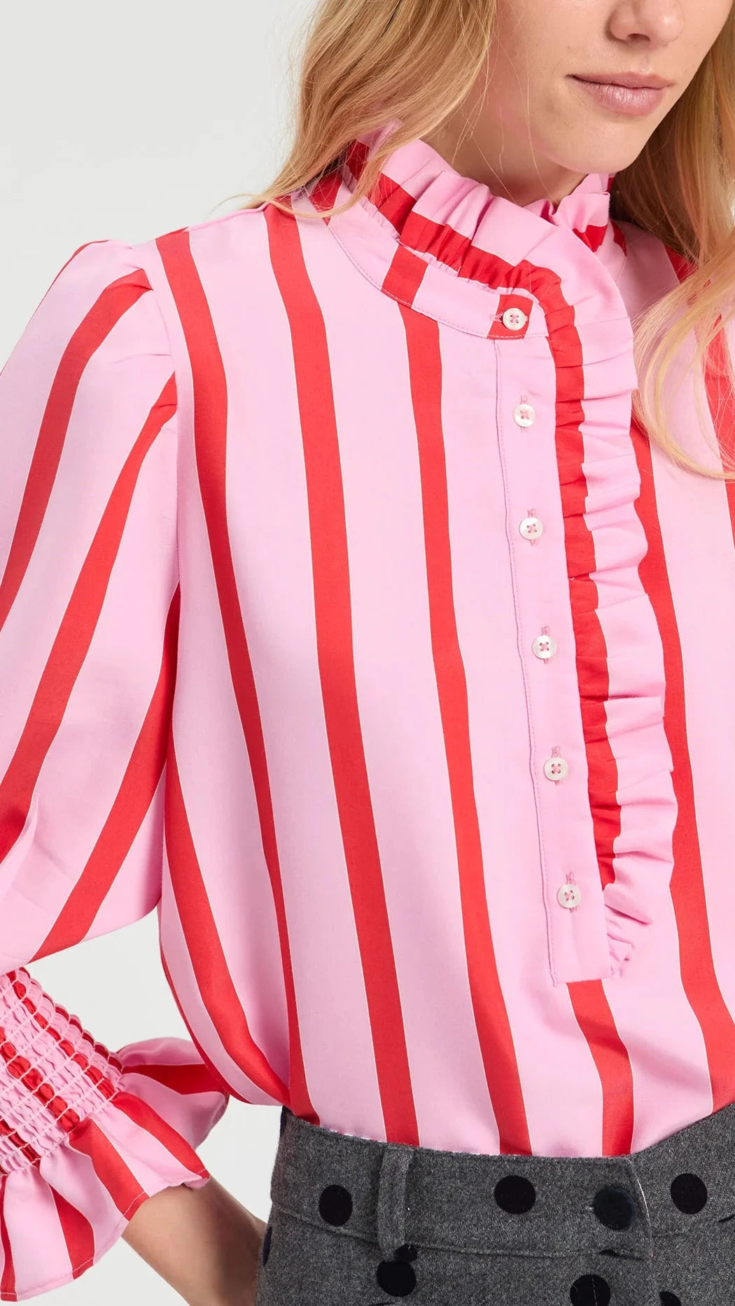 Volantes Gomitas Shirt/Pink Stripe