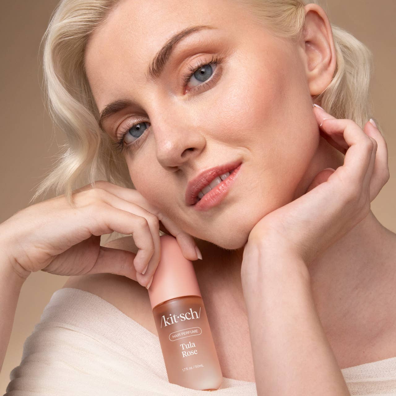 Tula Rose hair perfume product photo - in use view - BLVD Boutik