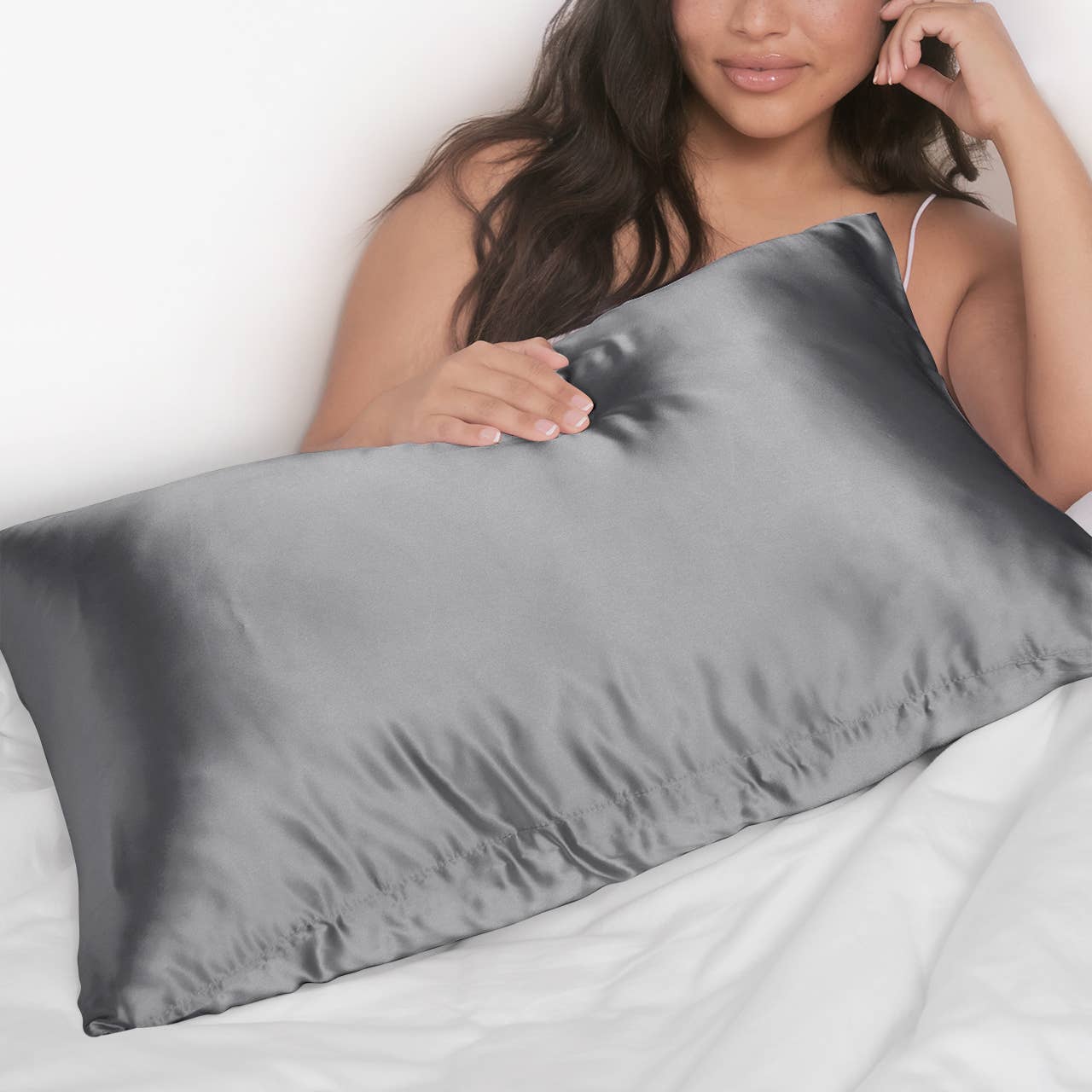 Satin King Pillowcase - Charcoal - The BLVD