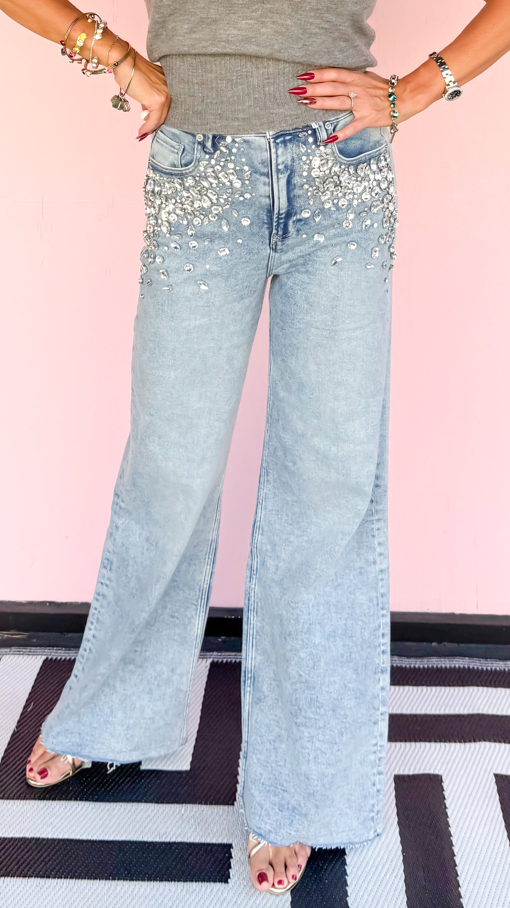 Fiona Wide Leg Sparkle Jean