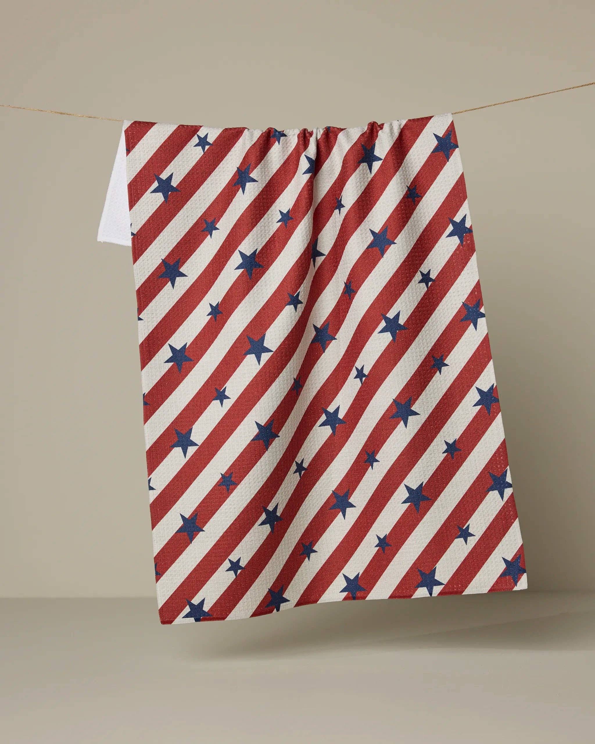 Patriotic Stripe tea towel product photo - front view - BLVD Boutik