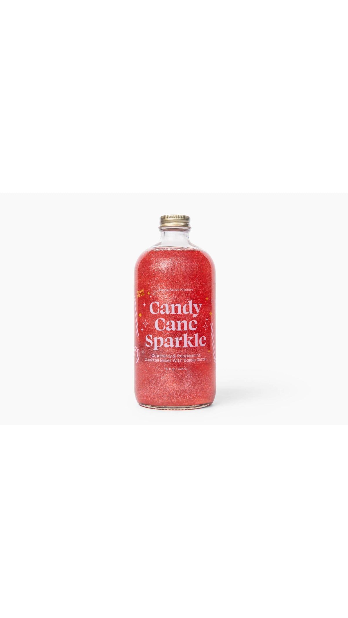 Candy Cane Sparkle Cocktail & Mocktail Mixer, 16 oz, full view on white