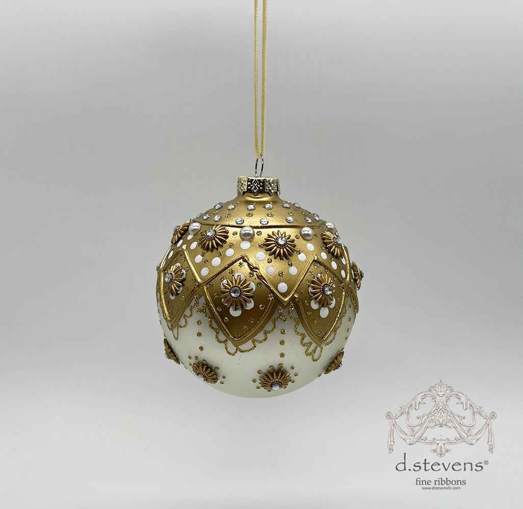 Platinum multi glittered glass jewel embellishment, 100mm, full view