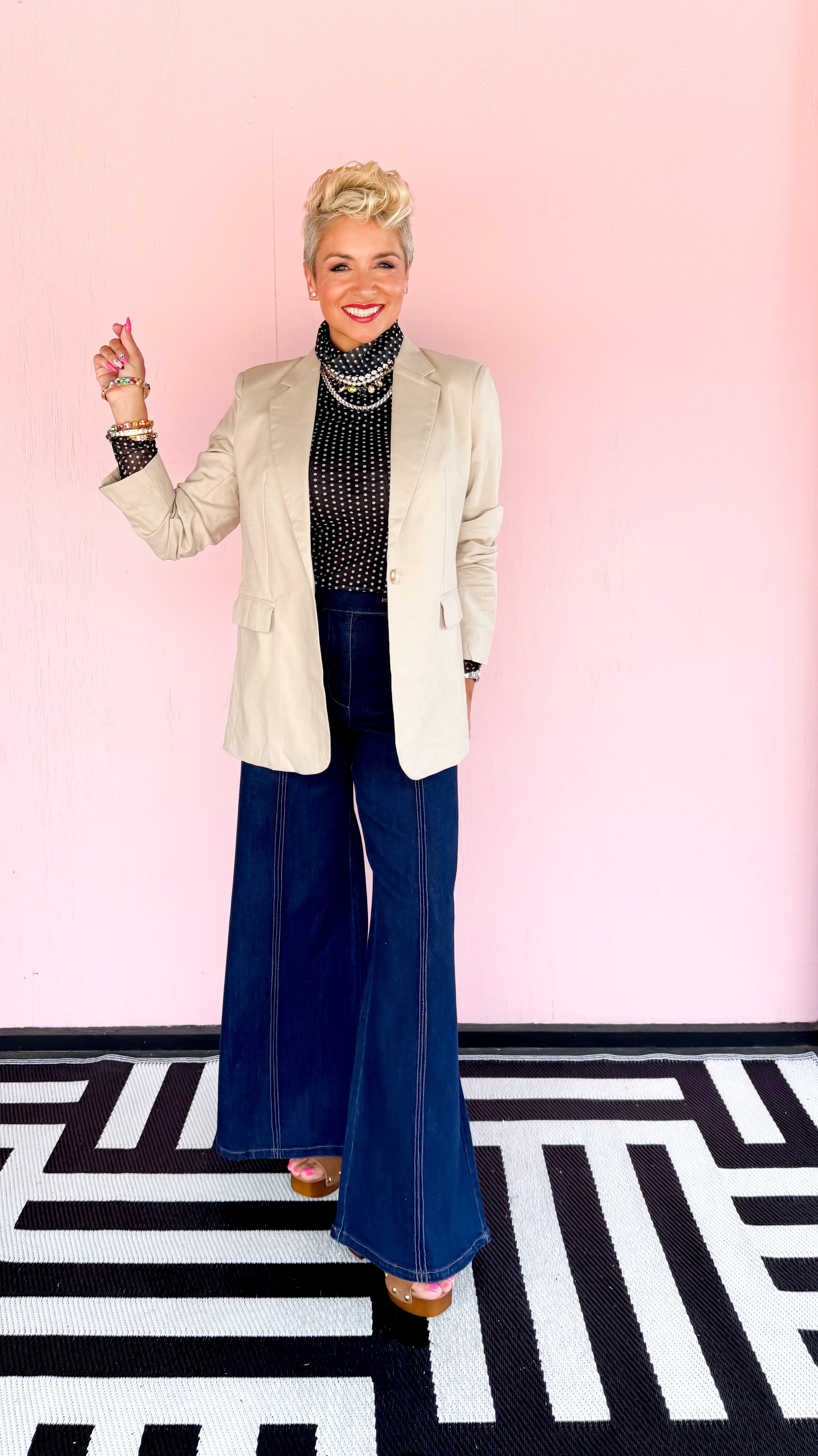 Oversized Linen Blazer/Taupe - The BLVD